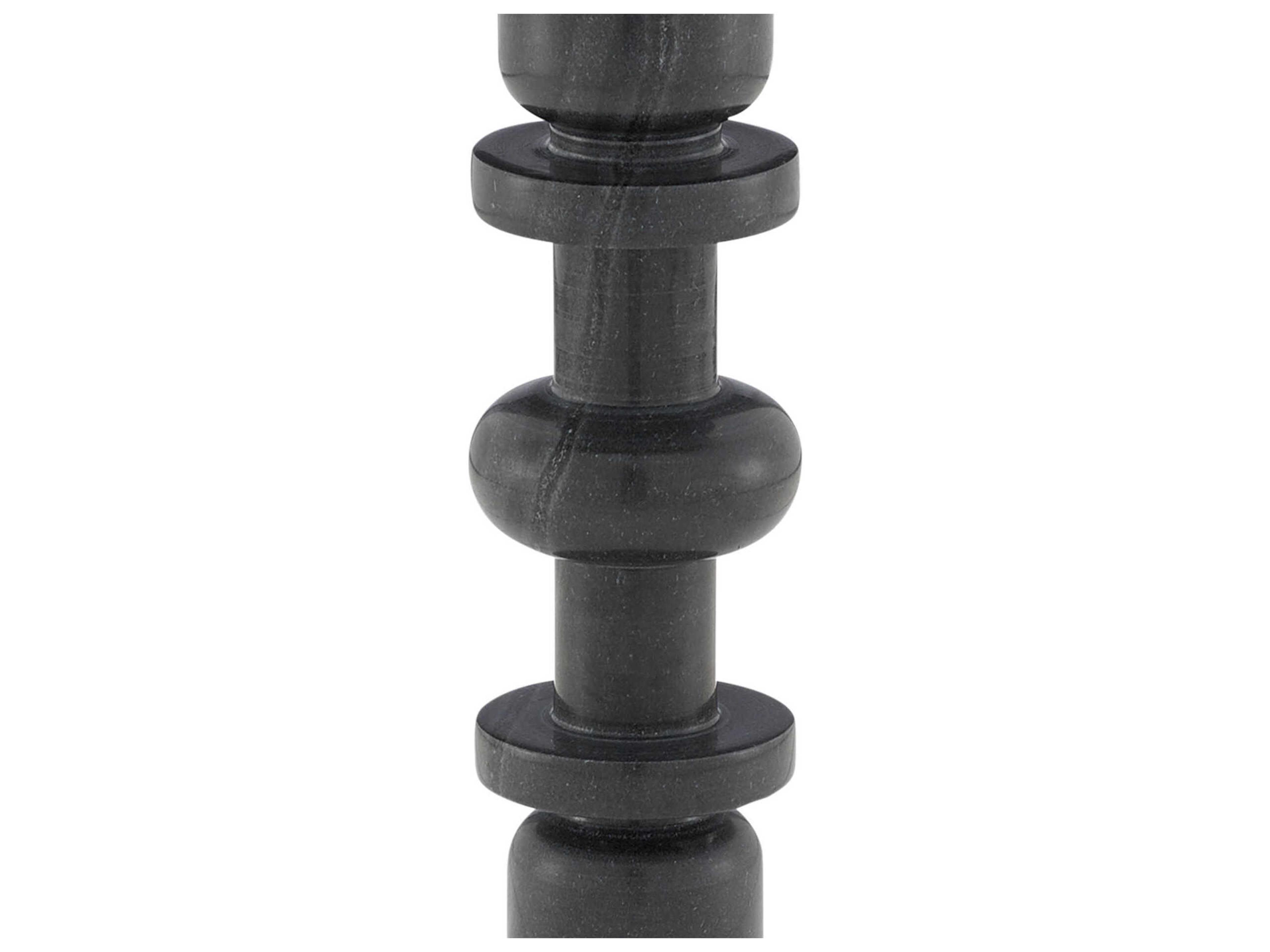 Currey & Company Sasha Round Marble Black End Table