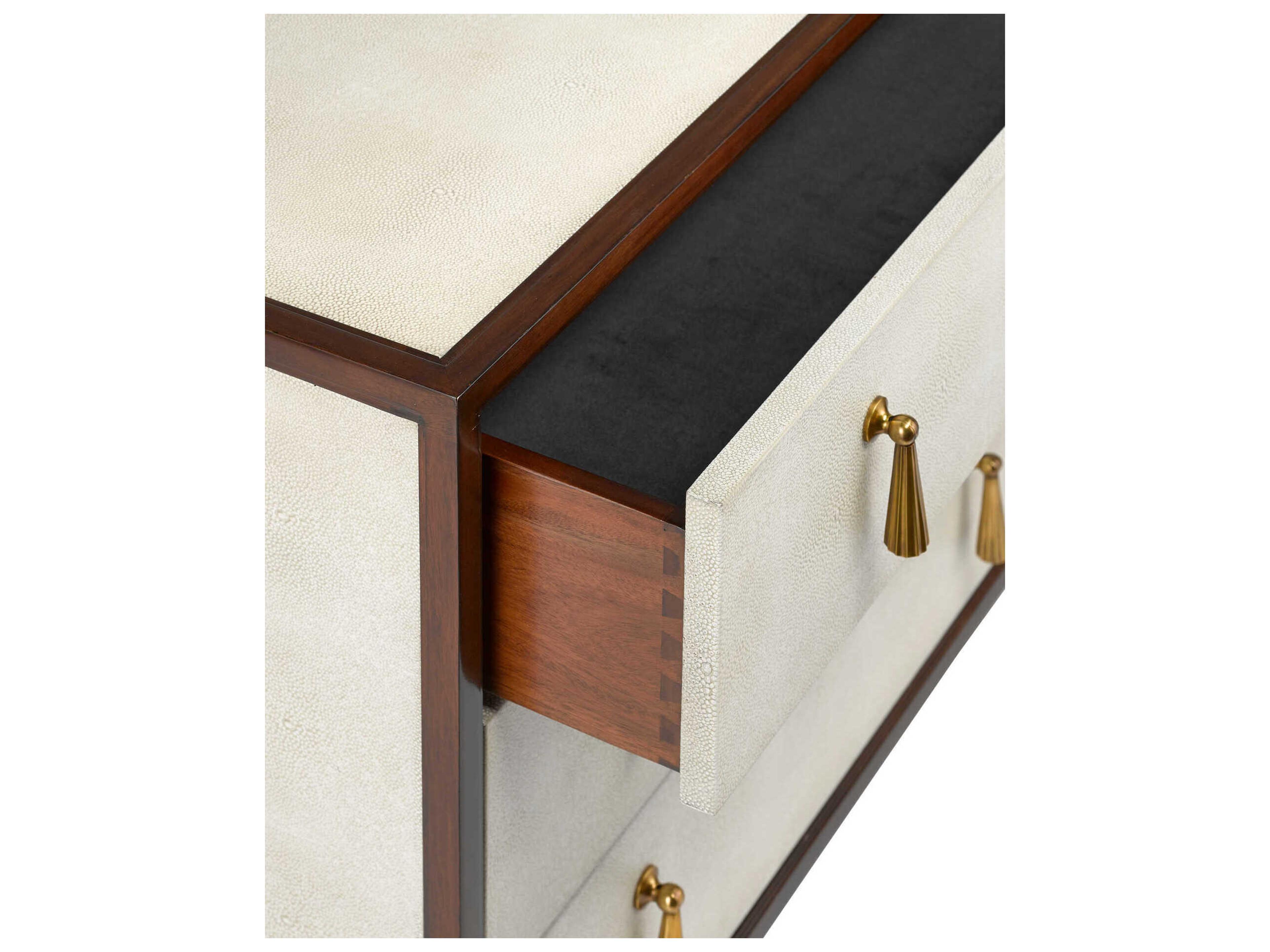 Currey & Company Evie 3-Drawers Brown Mahogany Wood Dresser