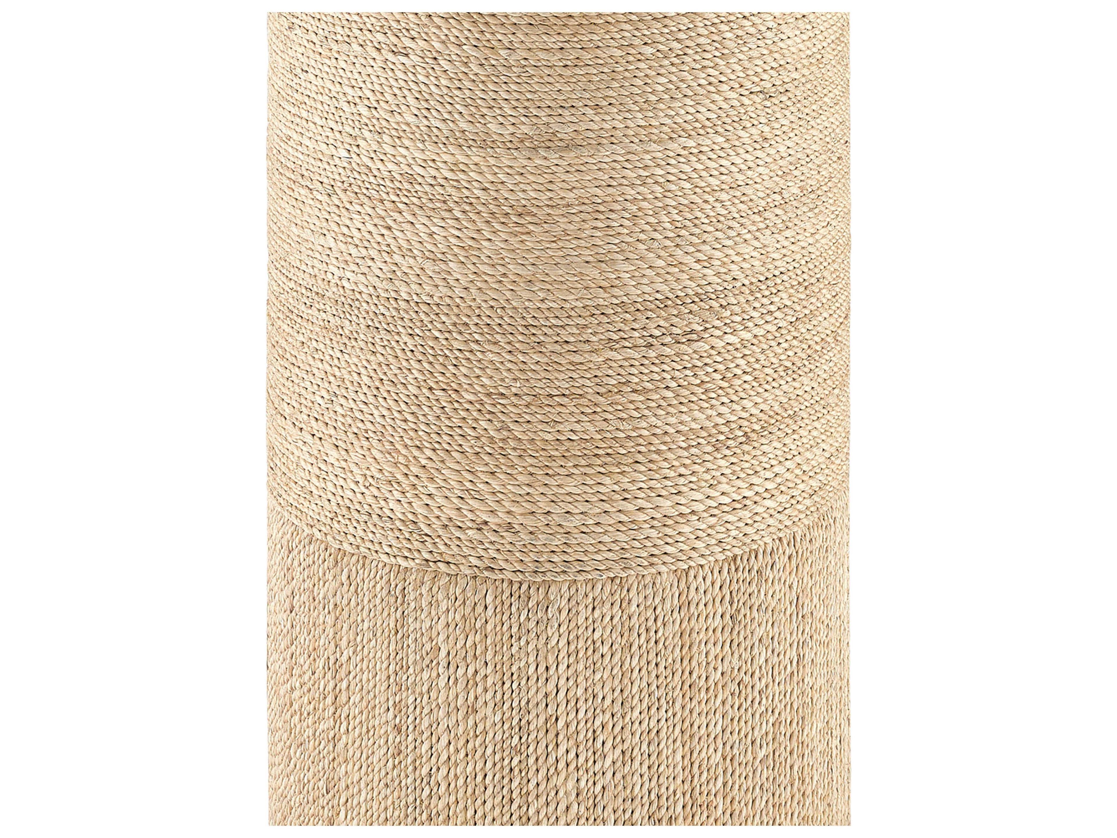 Currey & Company Macati Round Glass Natural Rope End Table