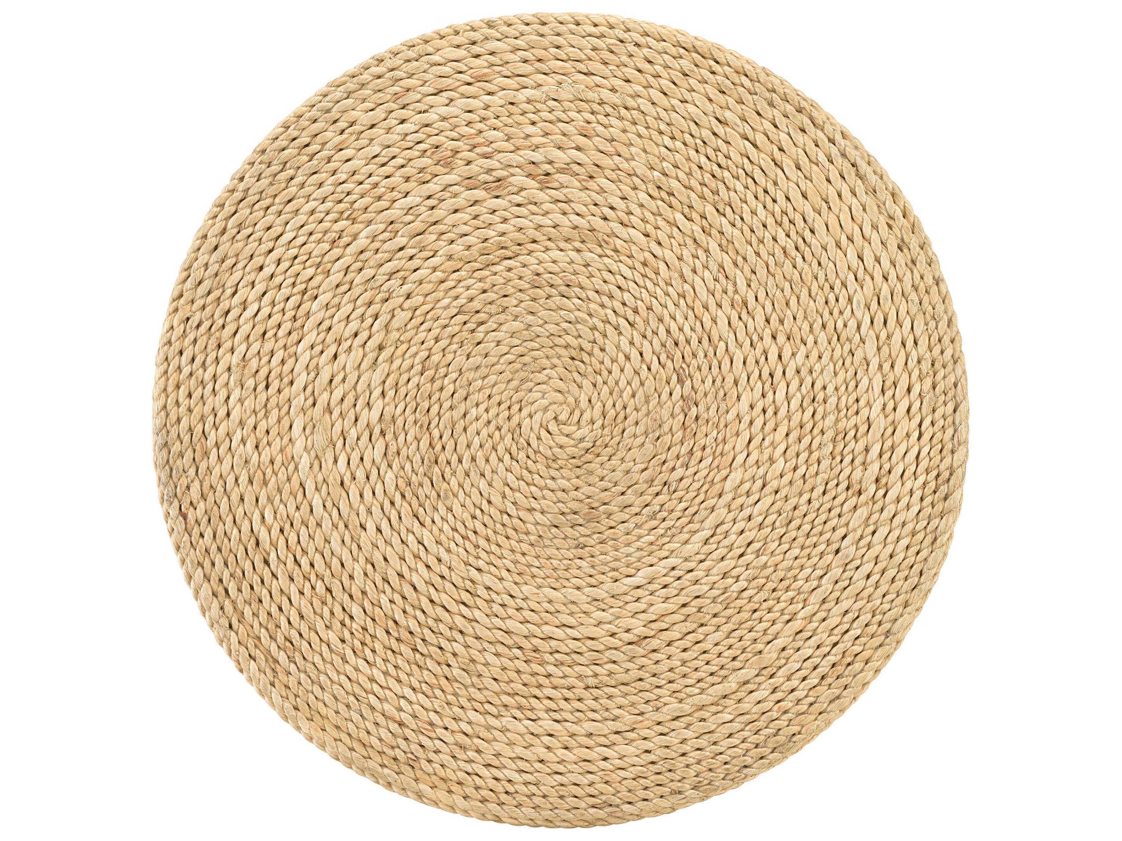 Currey & Company Macati Round Glass Natural Rope End Table