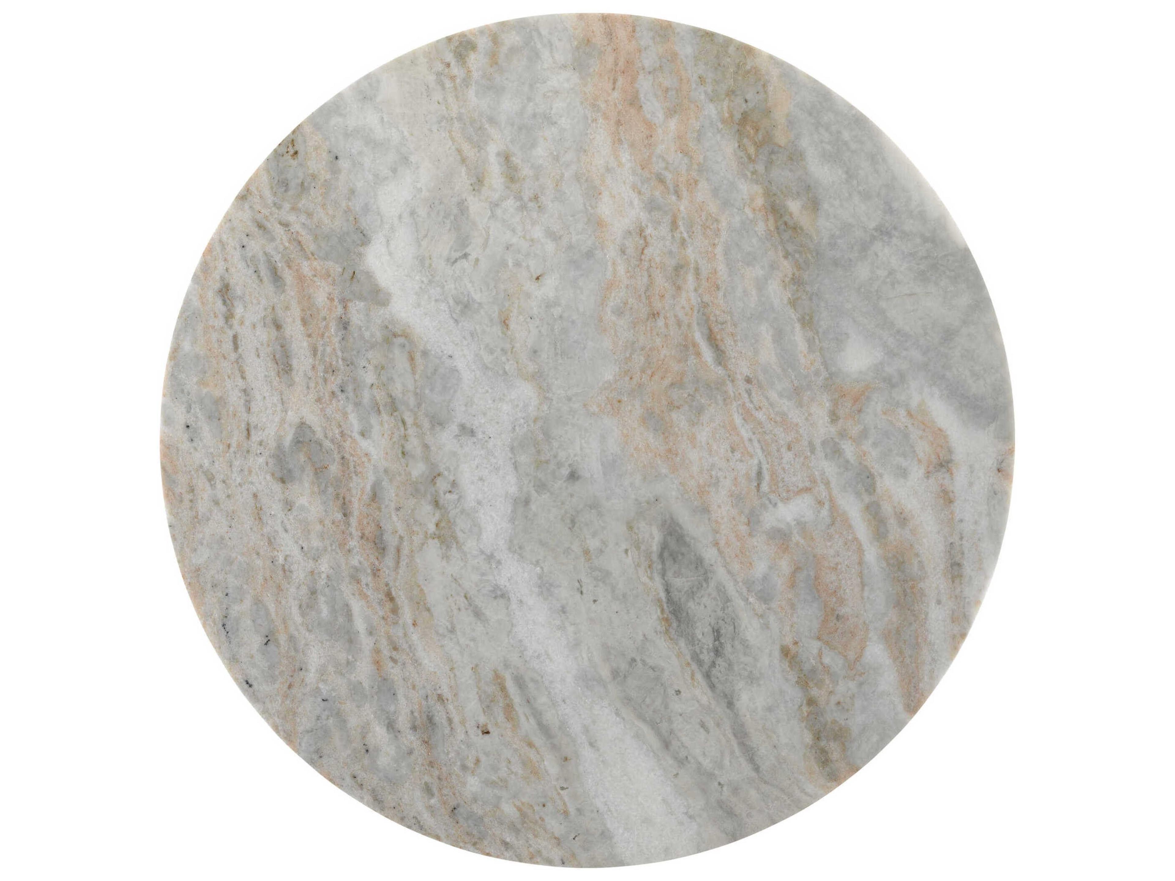 Currey & Company Harmon Round Marble Natural End Table