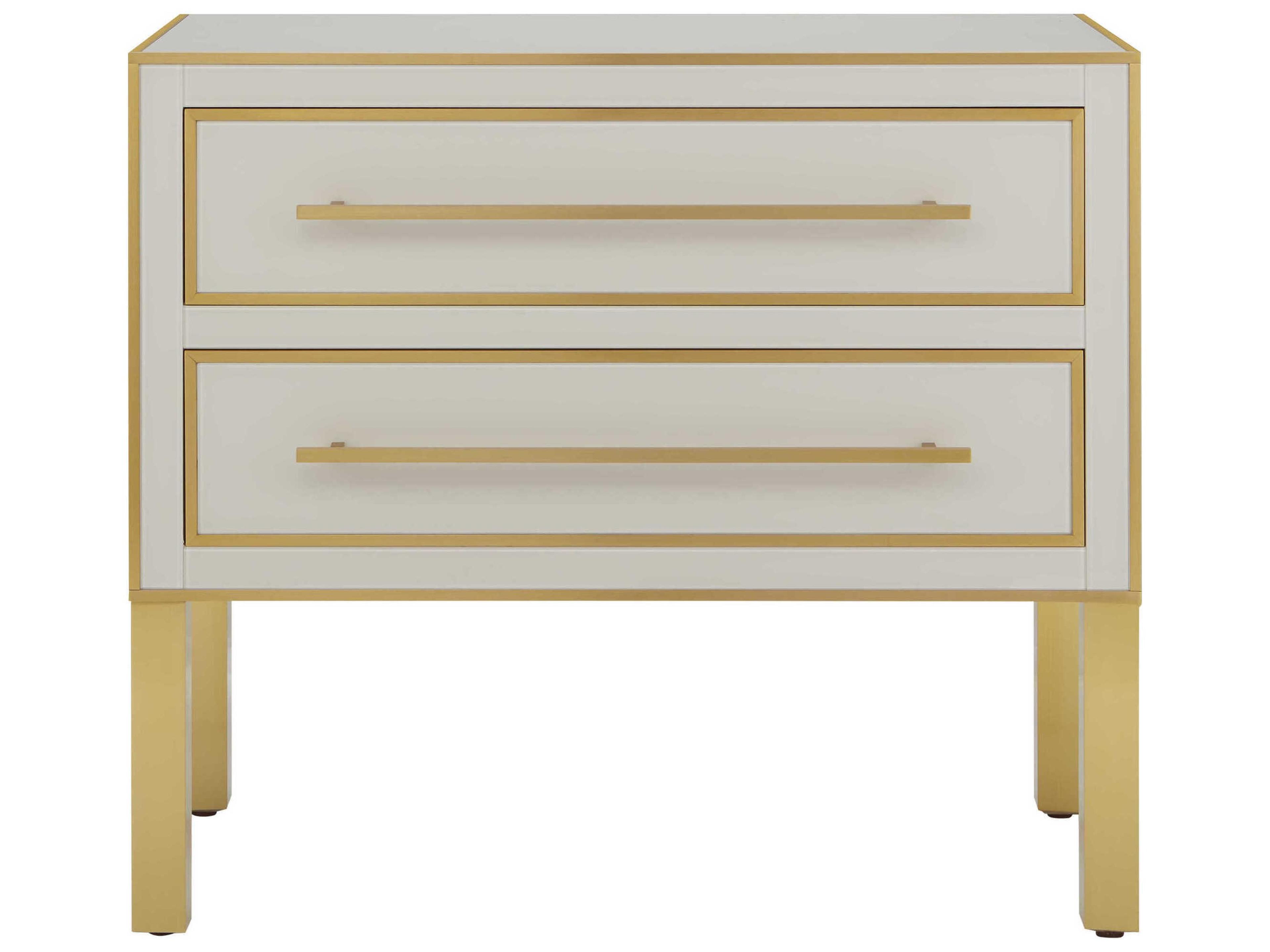 Currey & Company Arden 3-Drawers Gold Hardwood Dresser