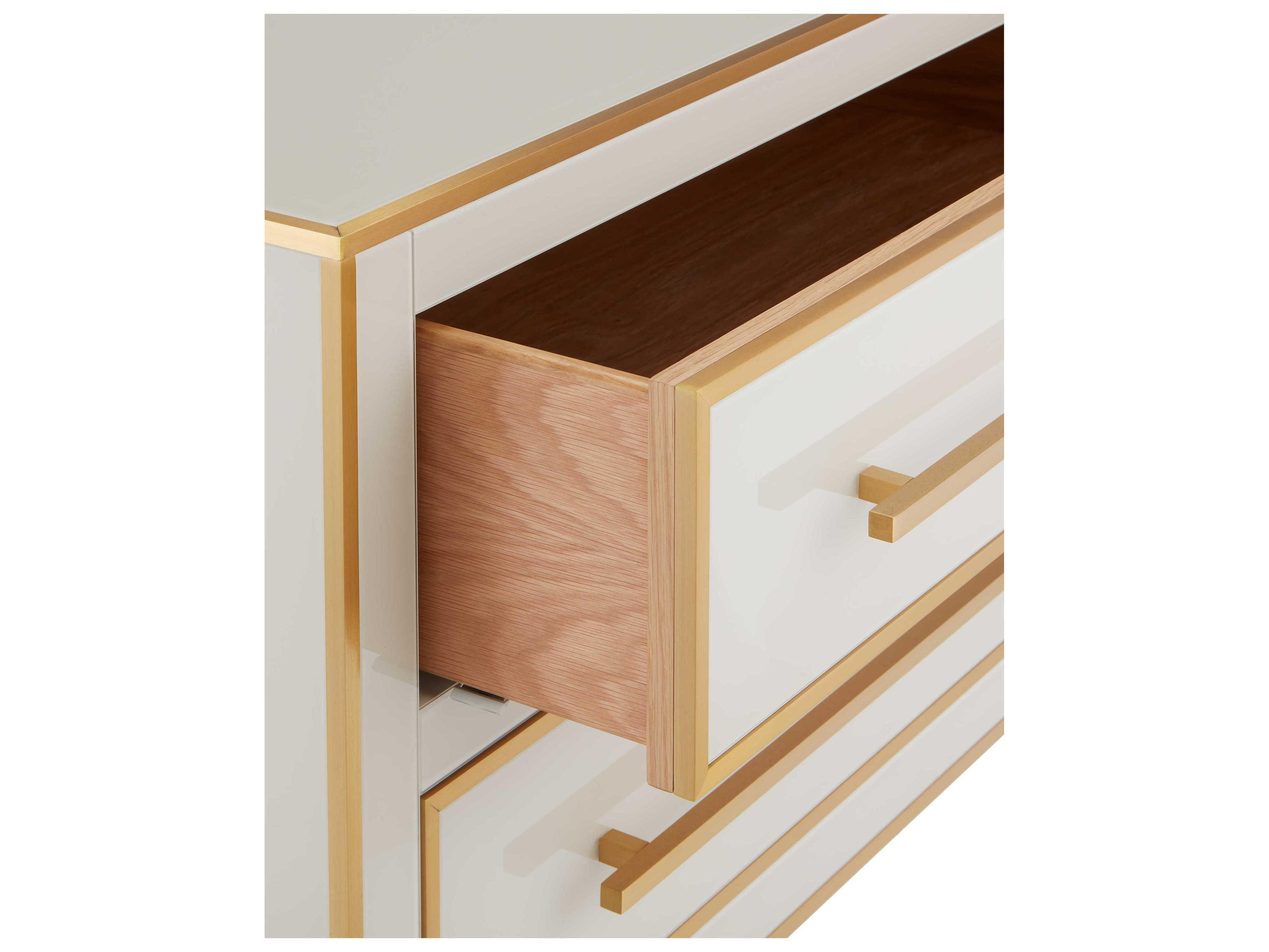 Currey & Company Arden 3-Drawers Gold Hardwood Dresser