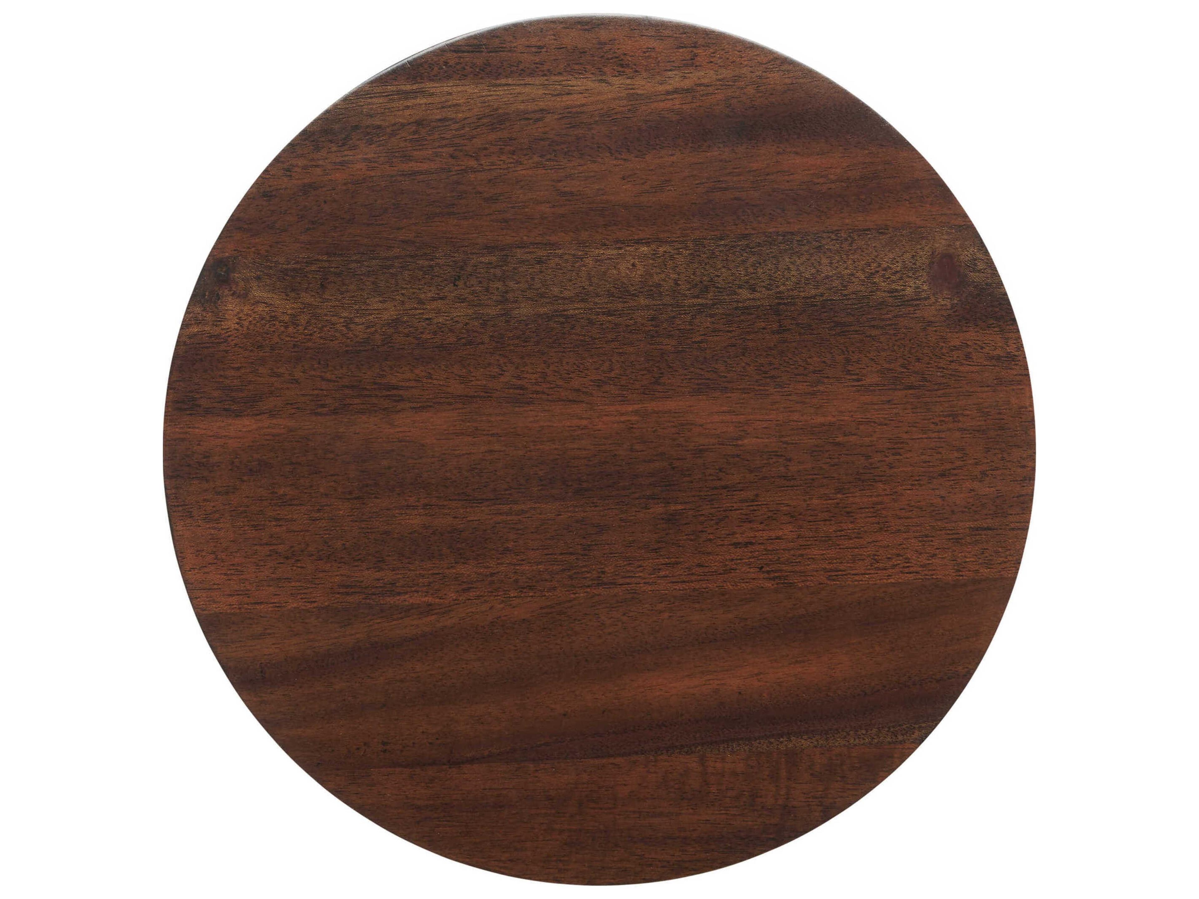 Currey & Company Sasha Round Wood Dark Walnut End Table