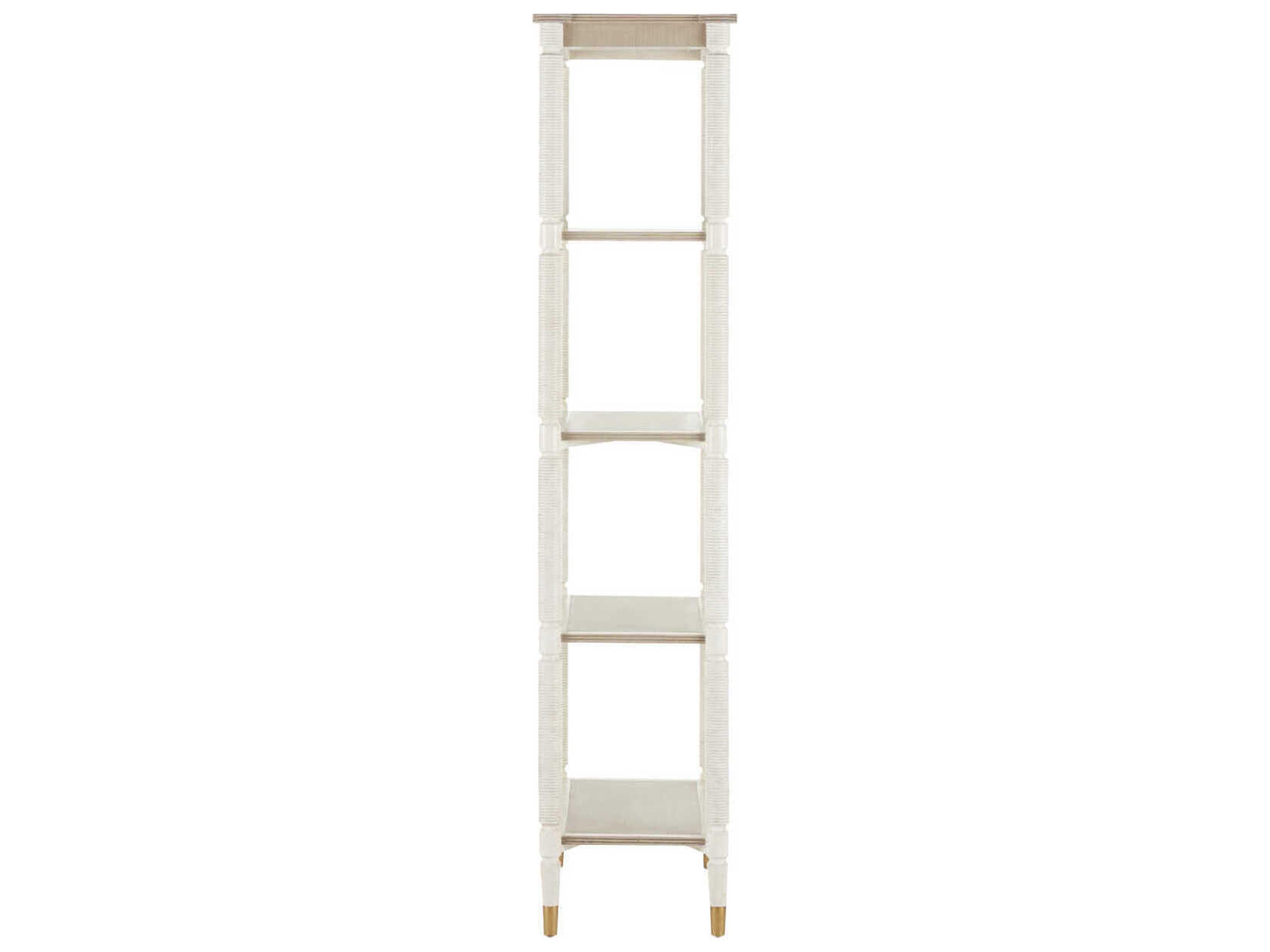 Currey & Company Aster Off White / Fog Brass Etagere