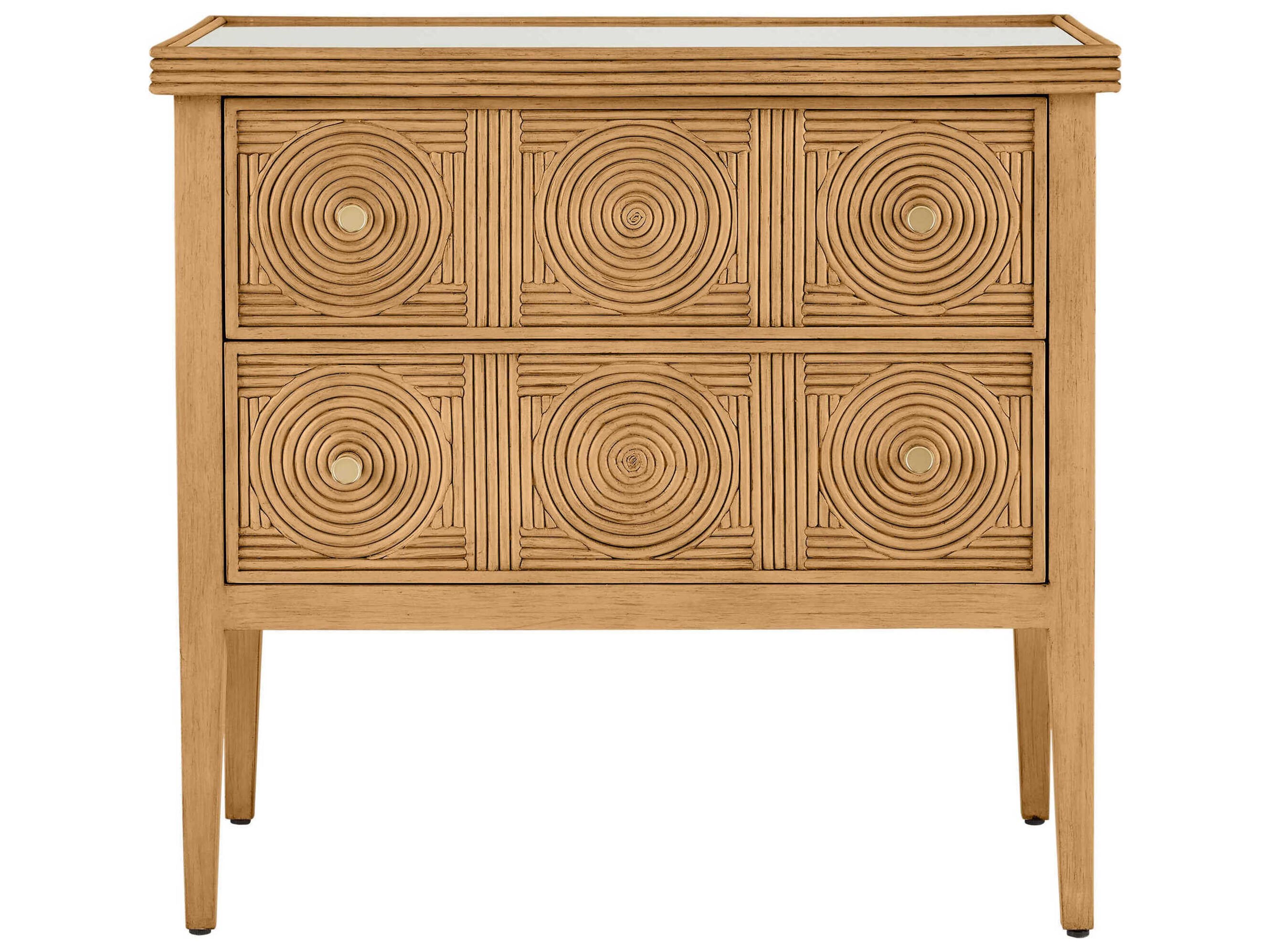 Currey & Company Santos 3-Drawers Brown Mahogany Wood Dresser