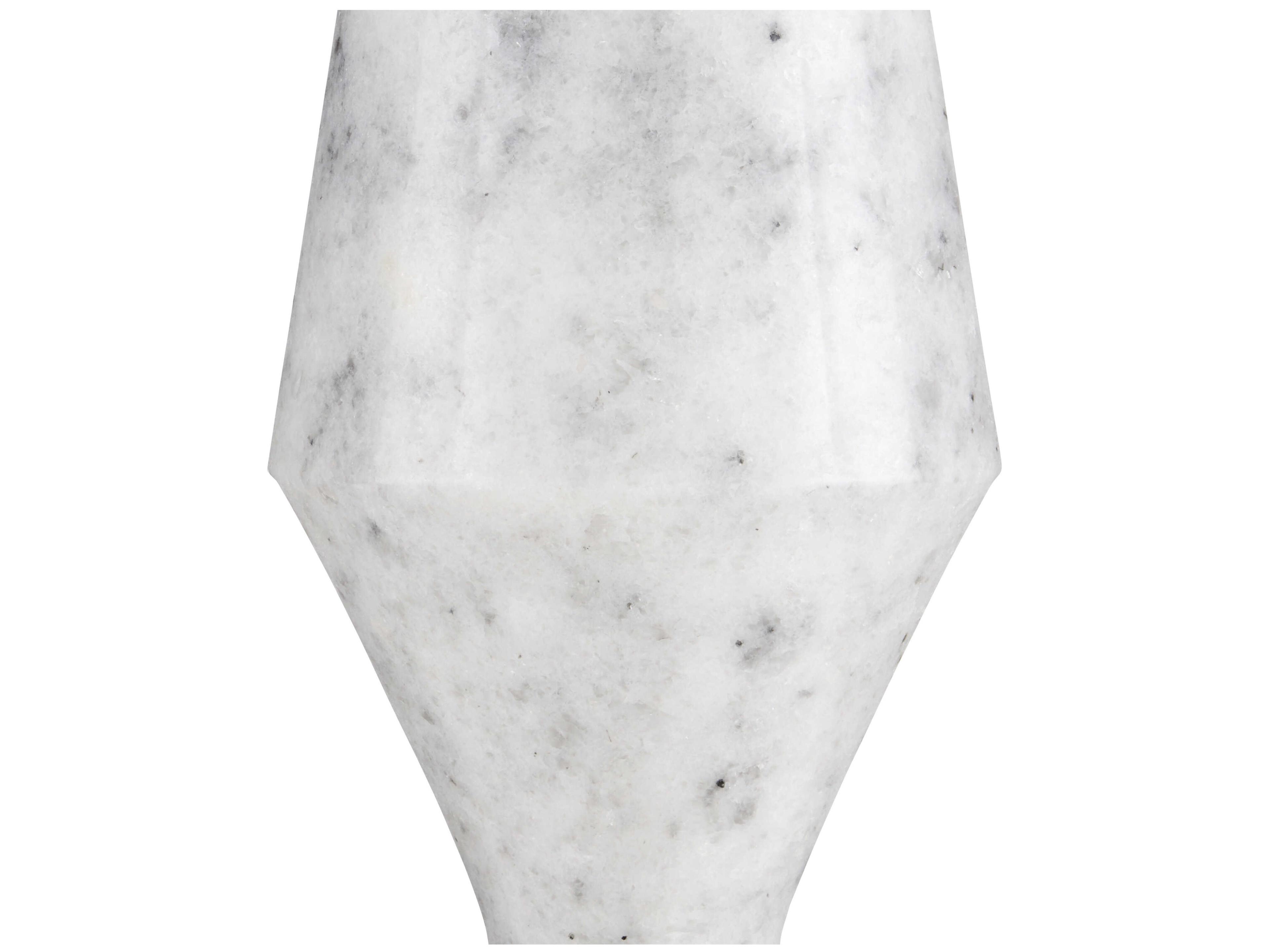 Currey & Company Quince Round Marble White End Table