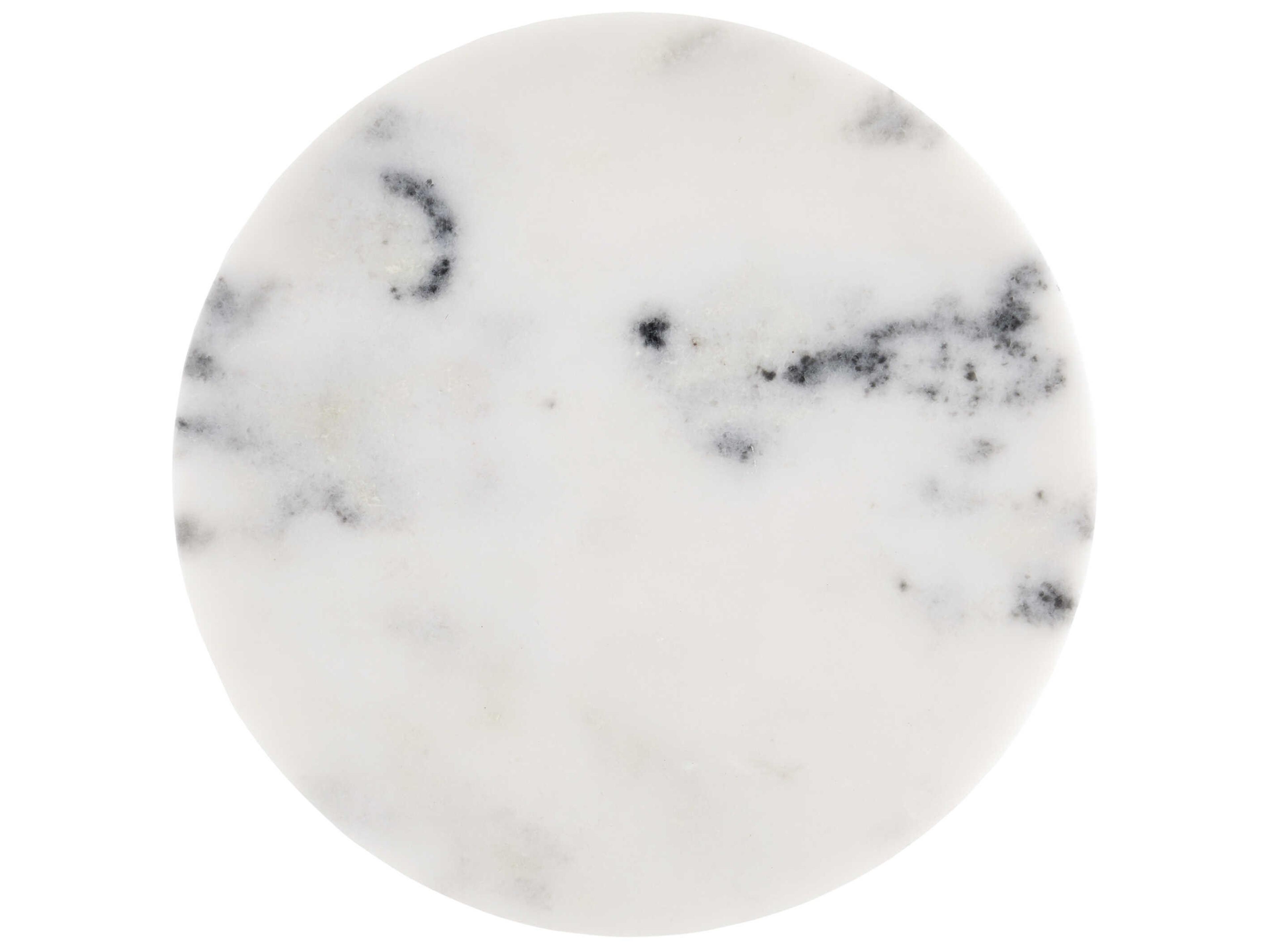 Currey & Company Quince Round Marble White End Table