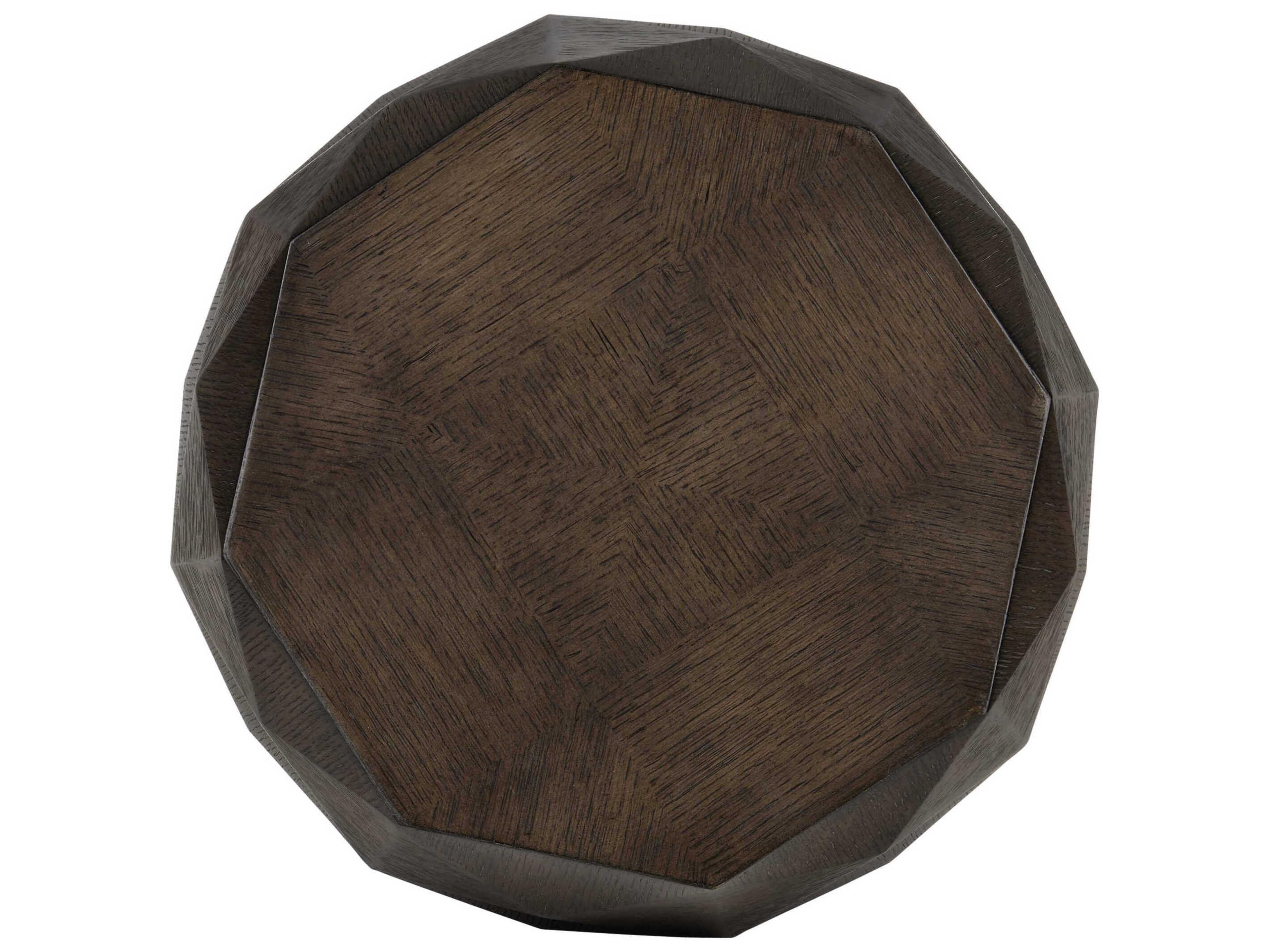 Currey & Company Kendall Hexagon Wood Dove Gray polished Brass End Table