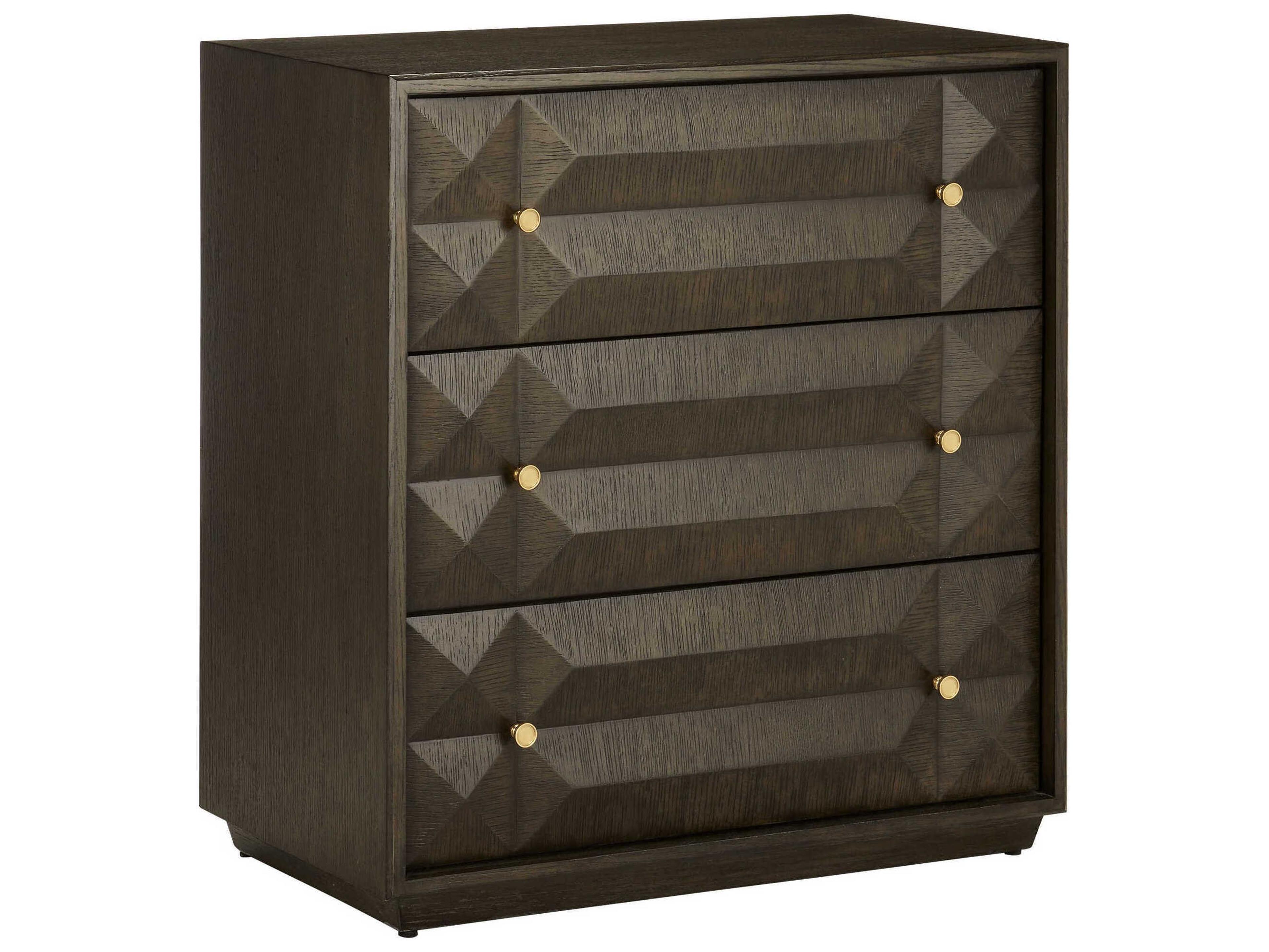 Kendall Dove Gray Polished Brass Solid Wood Accent Chest