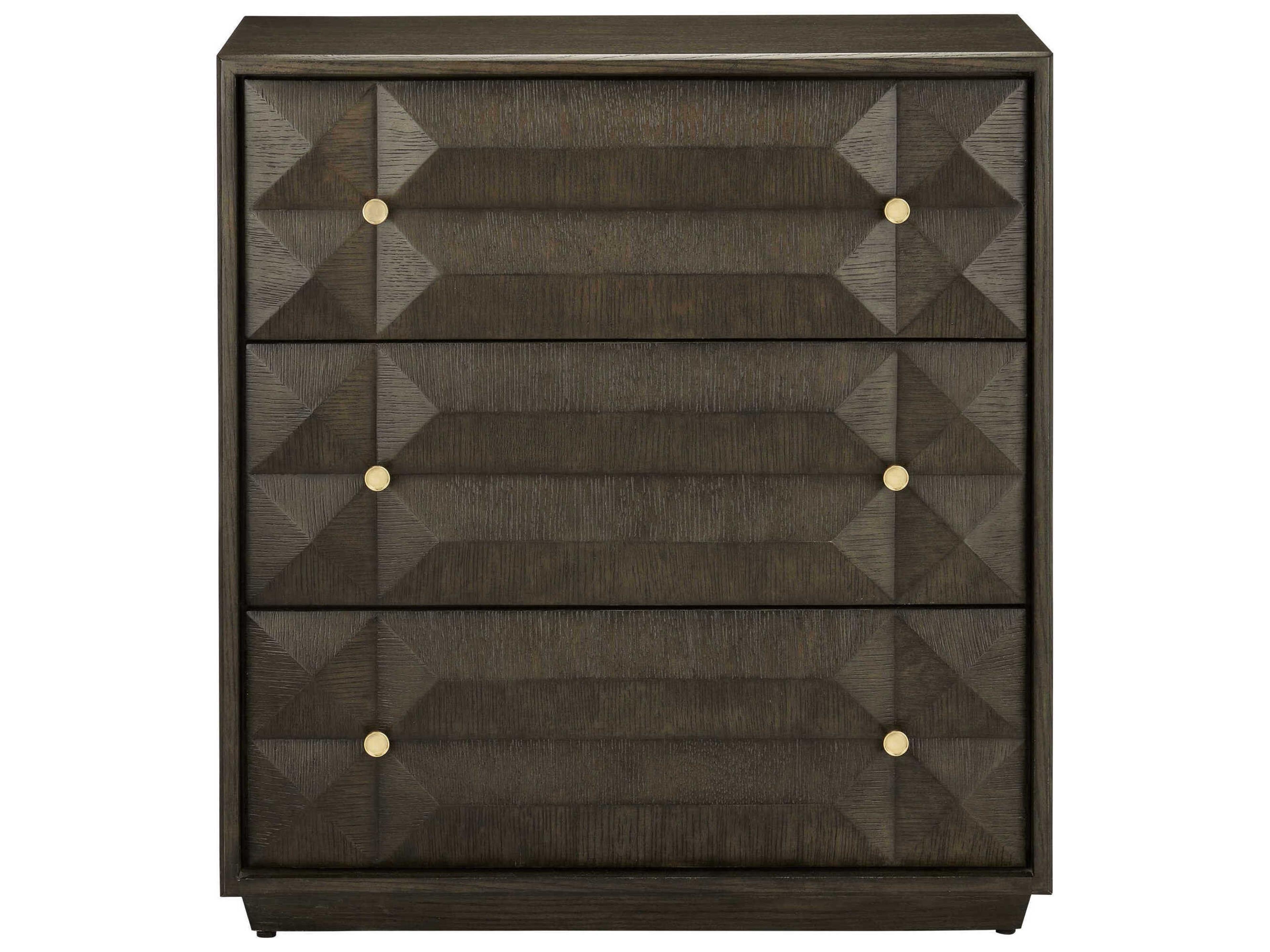 Currey & Company Kendall Dove Gray Polished Brass Solid Wood Accent Chest