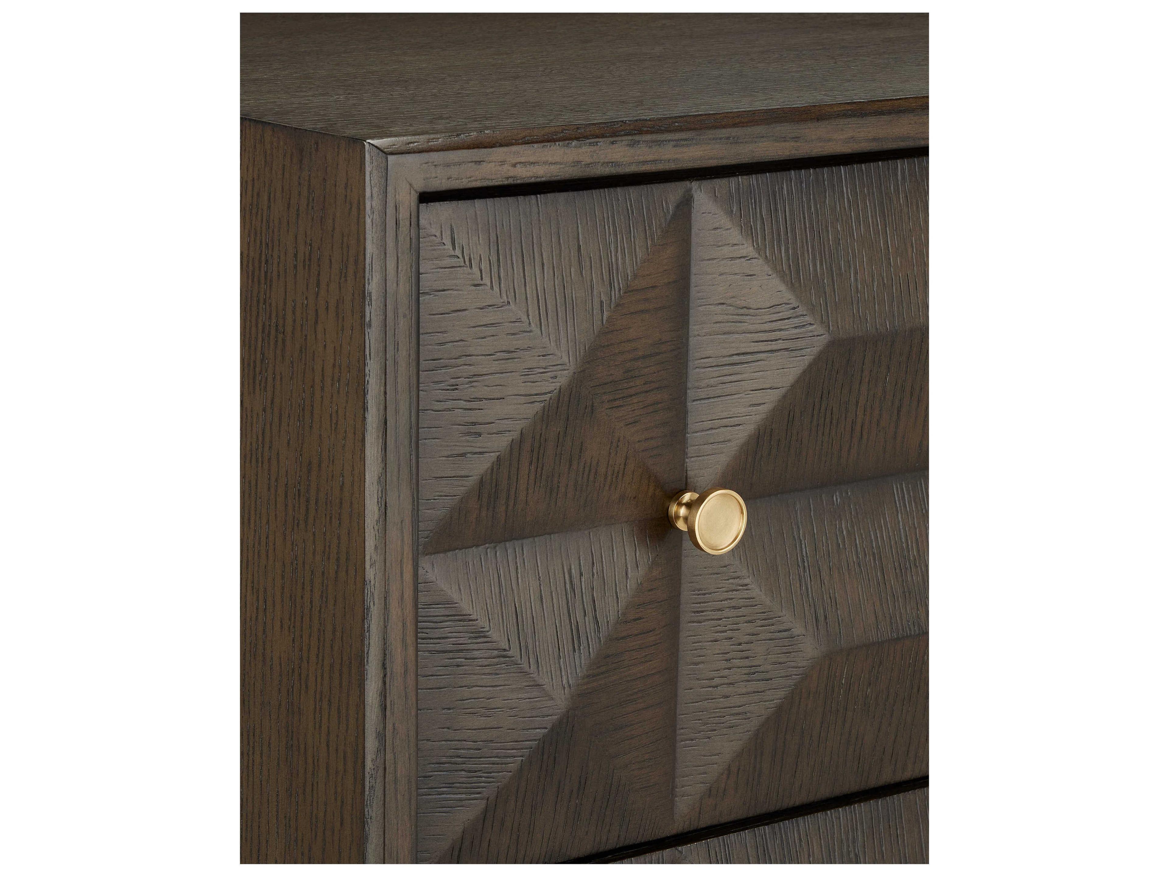 Currey & Company Kendall Dove Gray Polished Brass Solid Wood Accent Chest