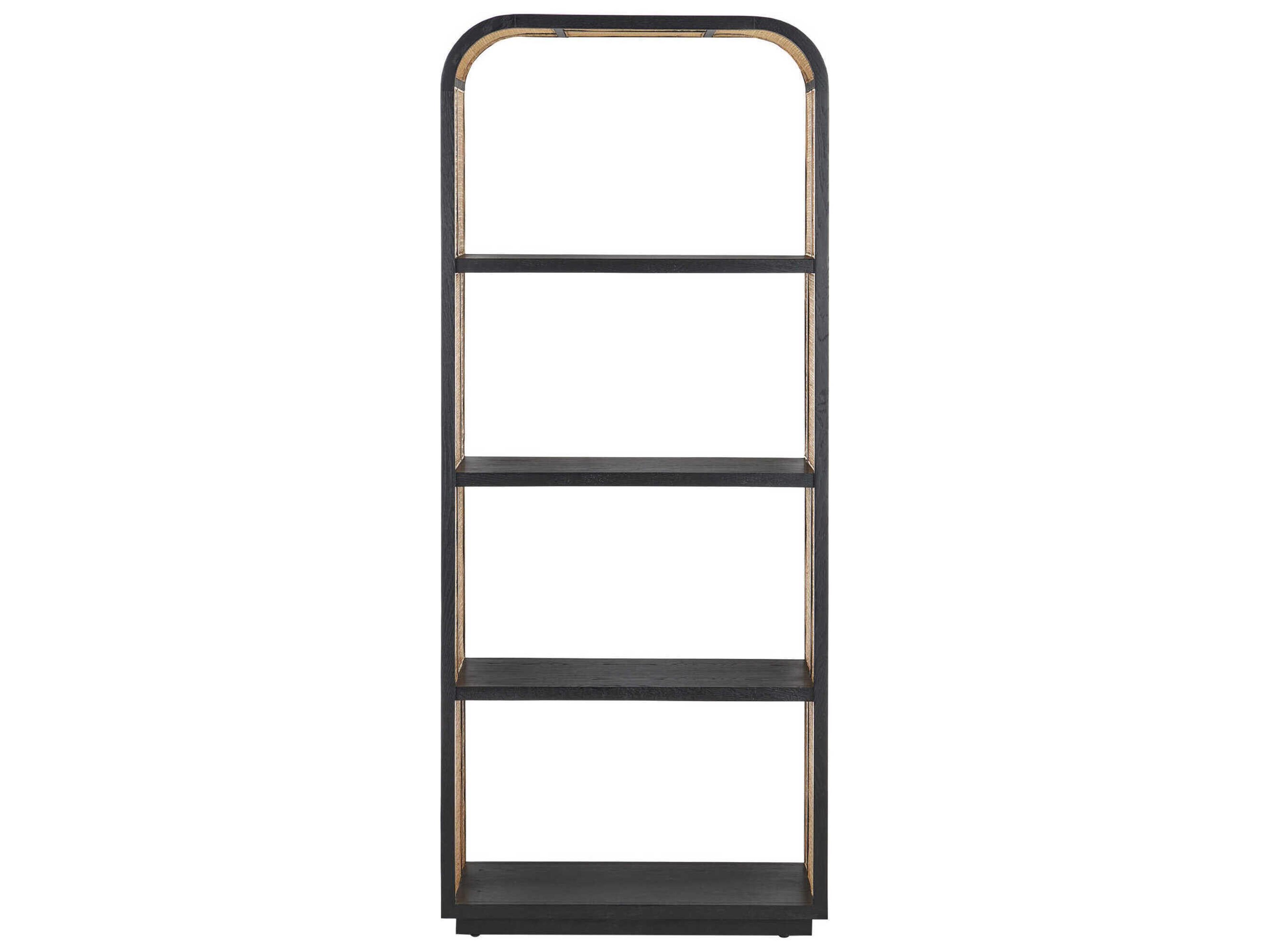 Currey & Company Anisa Caviar Black / Natural Etagere