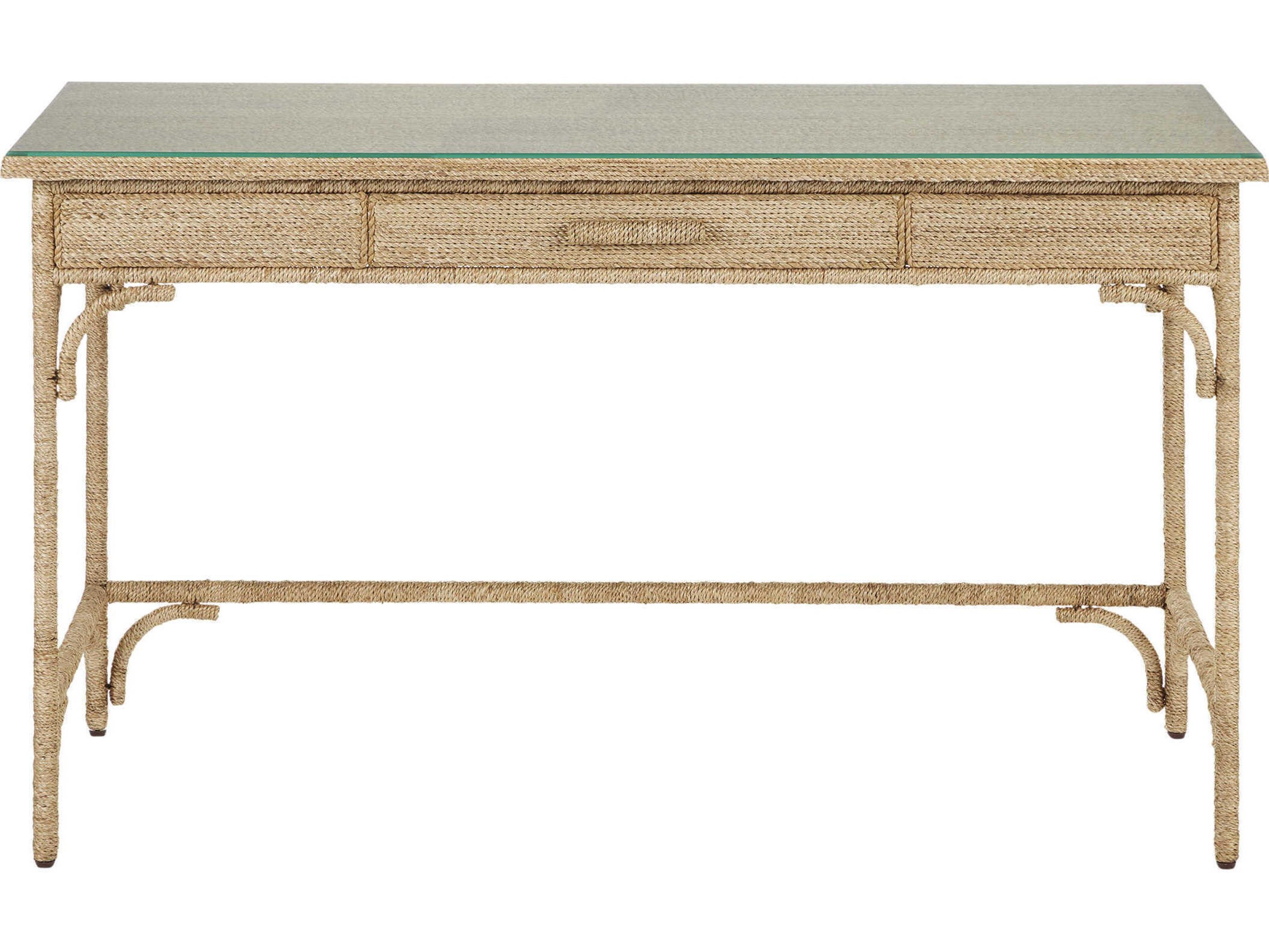 Currey & Company Olisa Brown Carafe Natural Wood Writing Desk