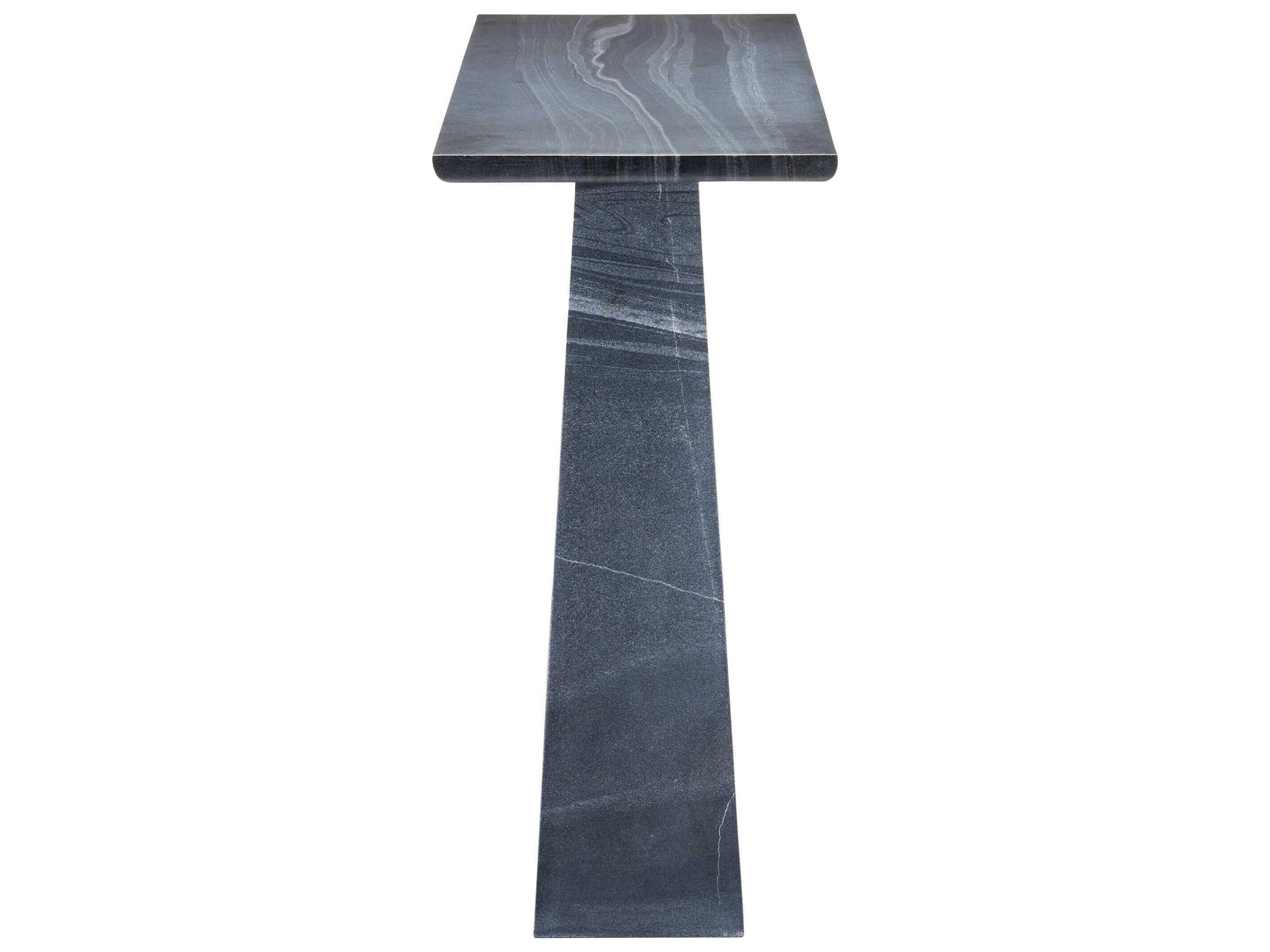 Currey & Company Demi Rectangular Marble Black Console Table