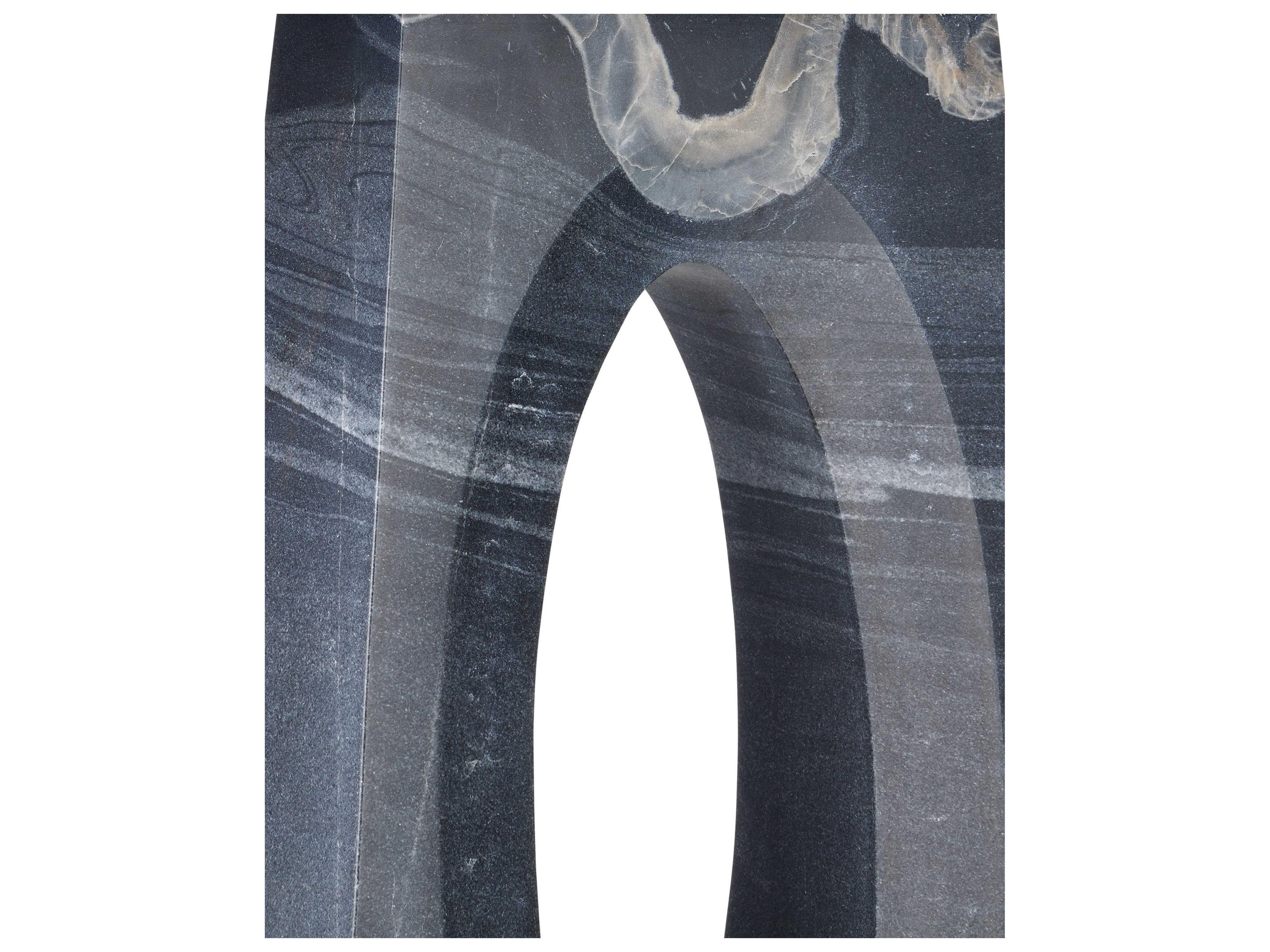 Currey & Company Demi Rectangular Marble Black Console Table