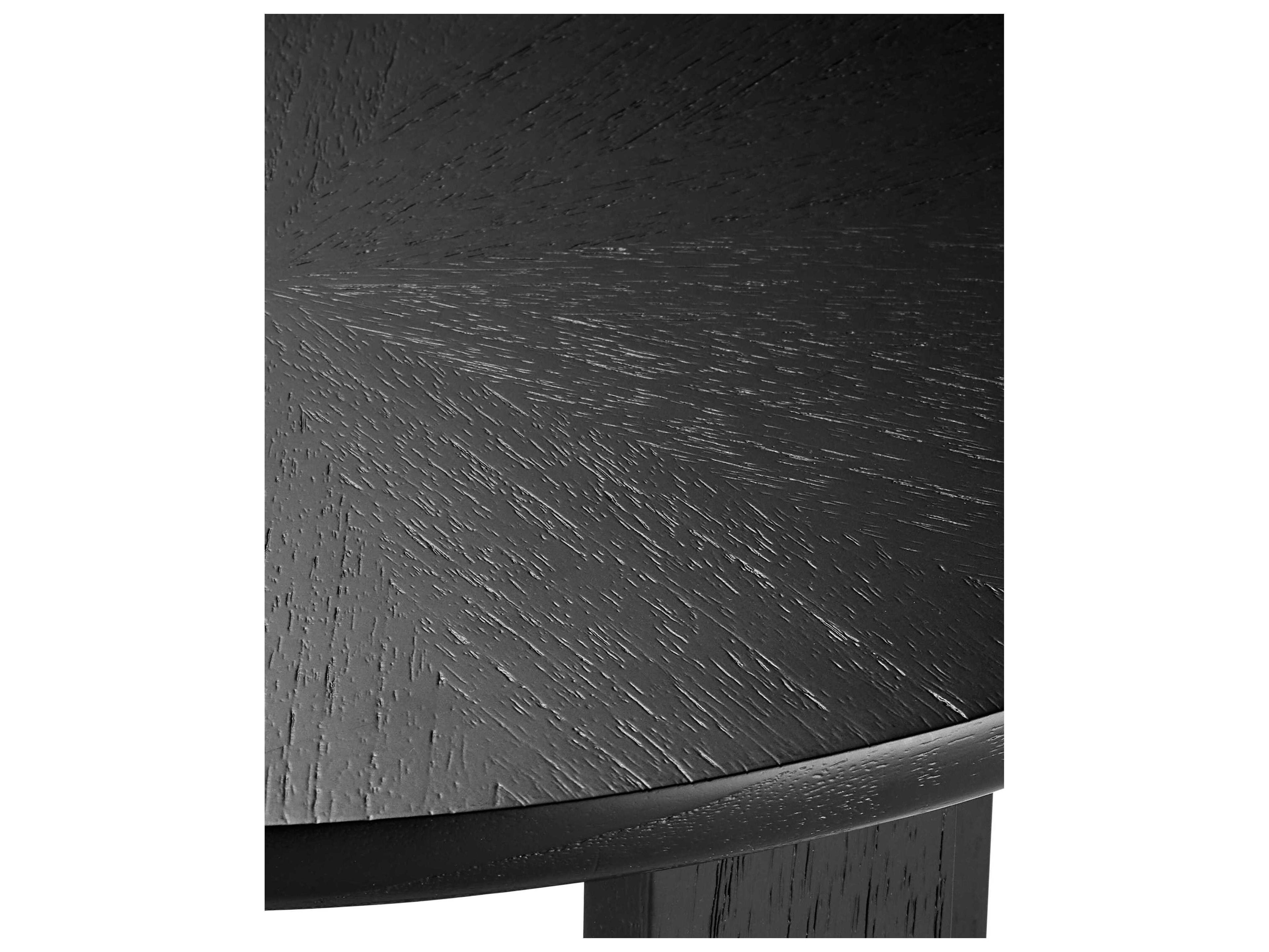 Currey & Company Blake Round Wood Matte Caviar Black Polished Brass End Table