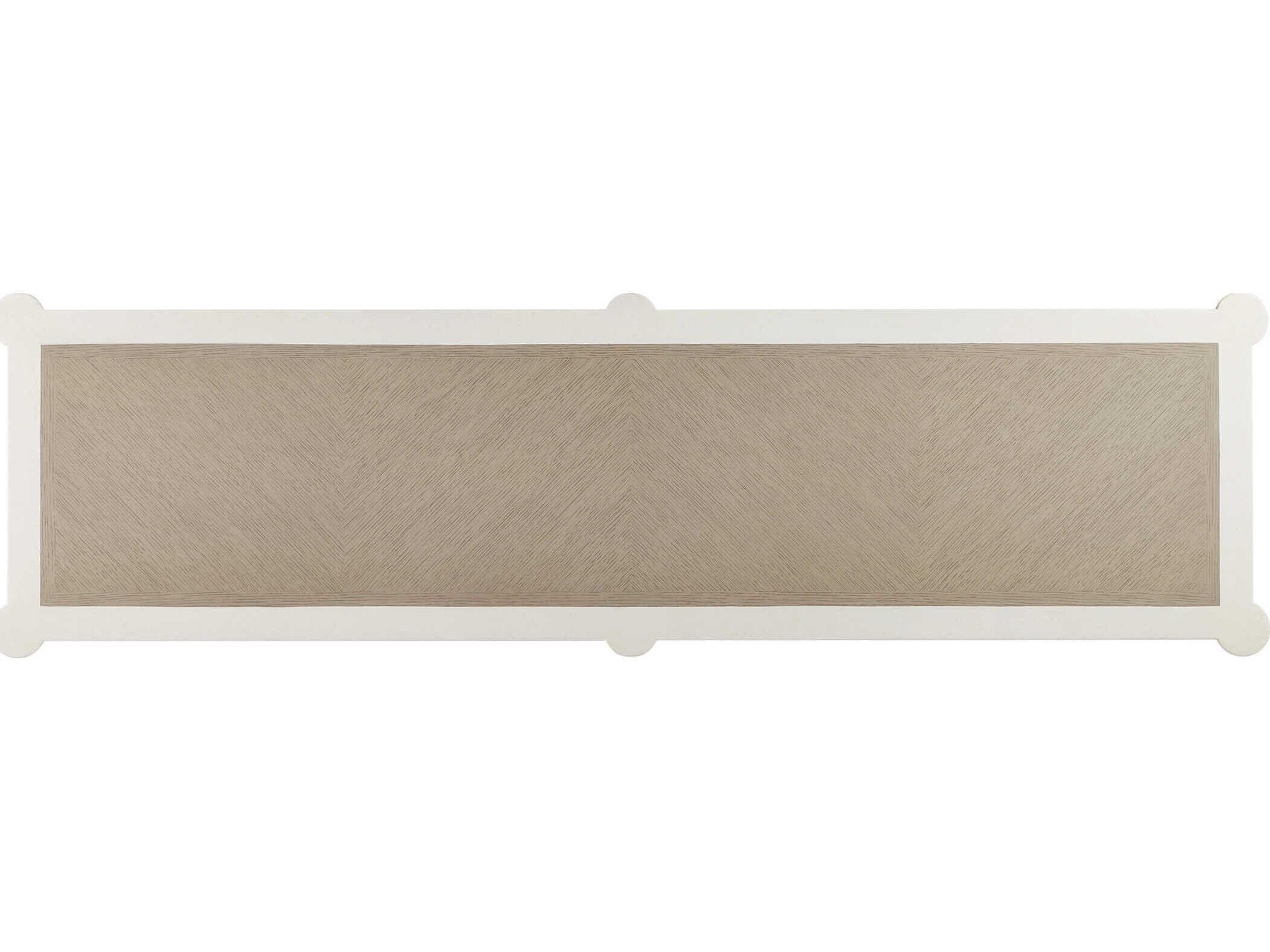 Currey & Company Aster Rectangular Wood Off White Fog Polished Brass Console Table