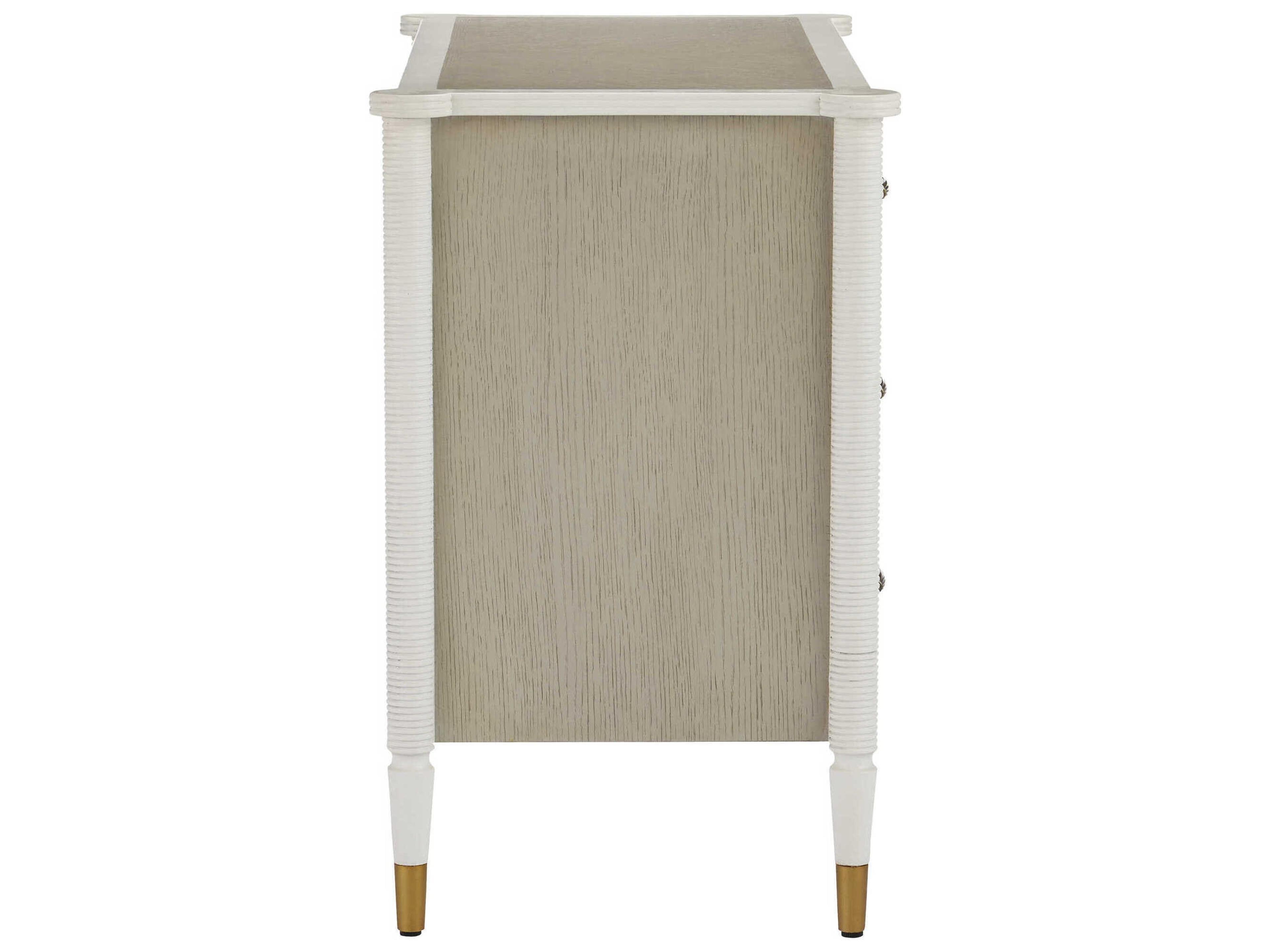 Currey & Company Aster 3-Drawers Mahogany Wood Chest Nightstand