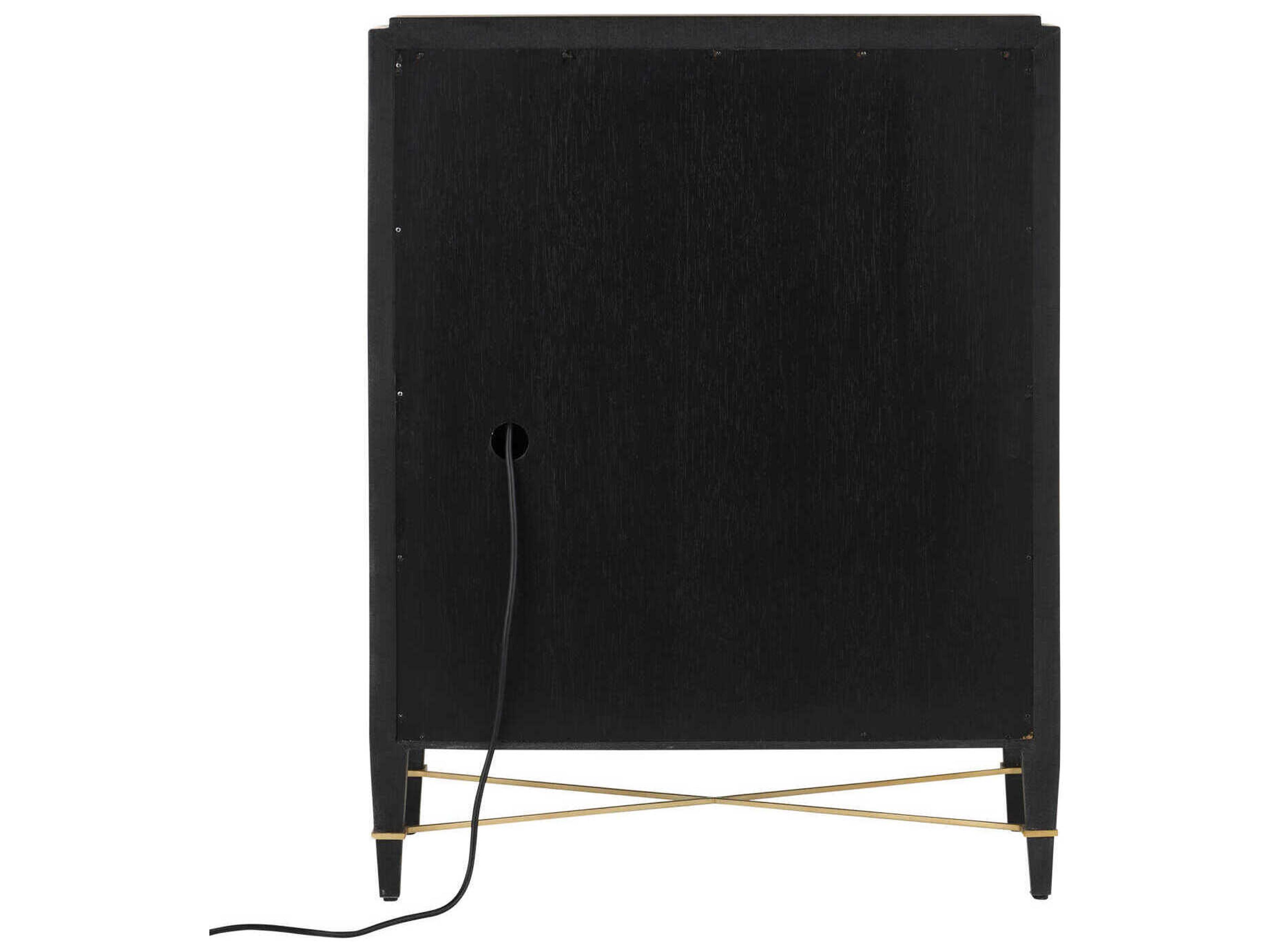 Currey & Company Verona Black Mahogany Wood Secretary Desk