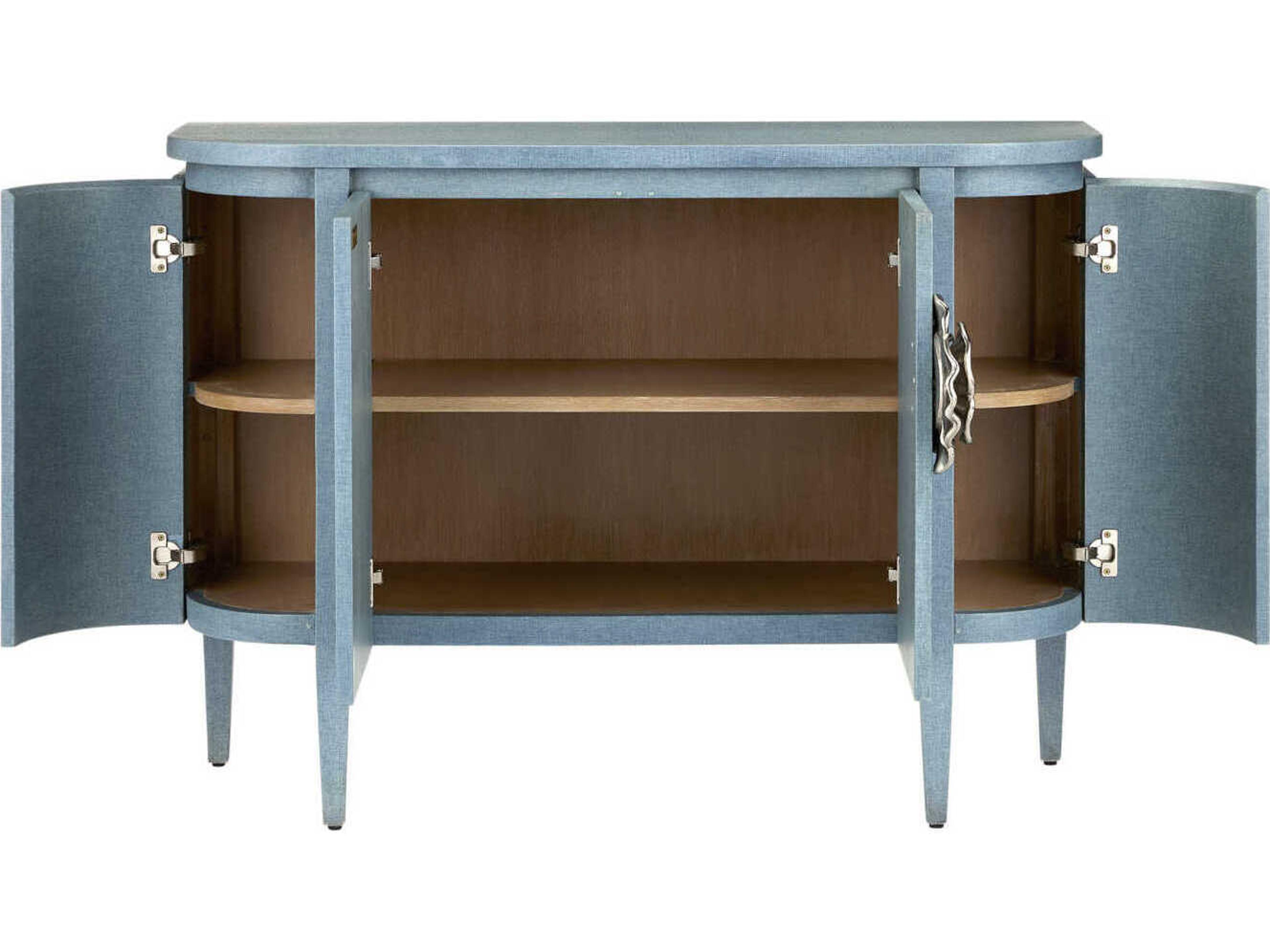 Currey & Company Briallen Blue Oak Wood Accent Chest