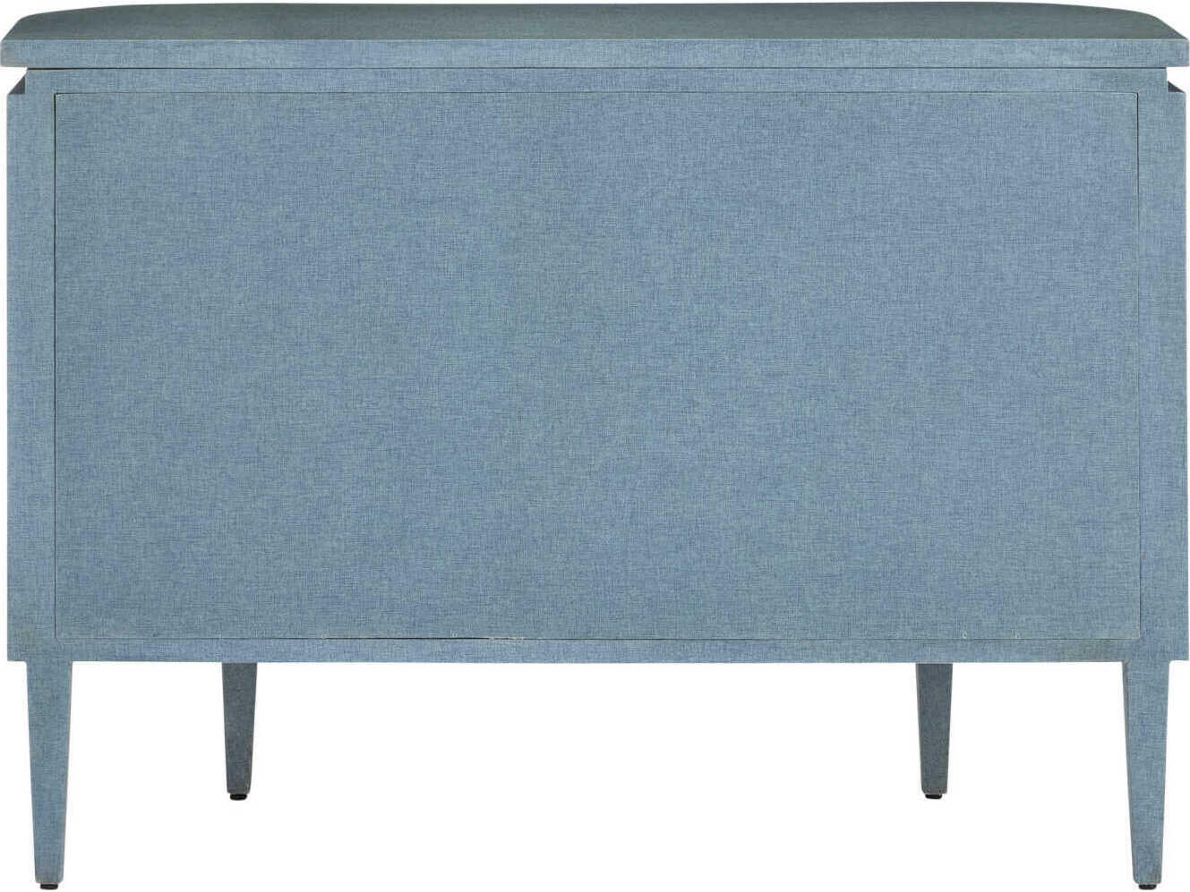 Currey & Company Briallen Blue Oak Wood Accent Chest