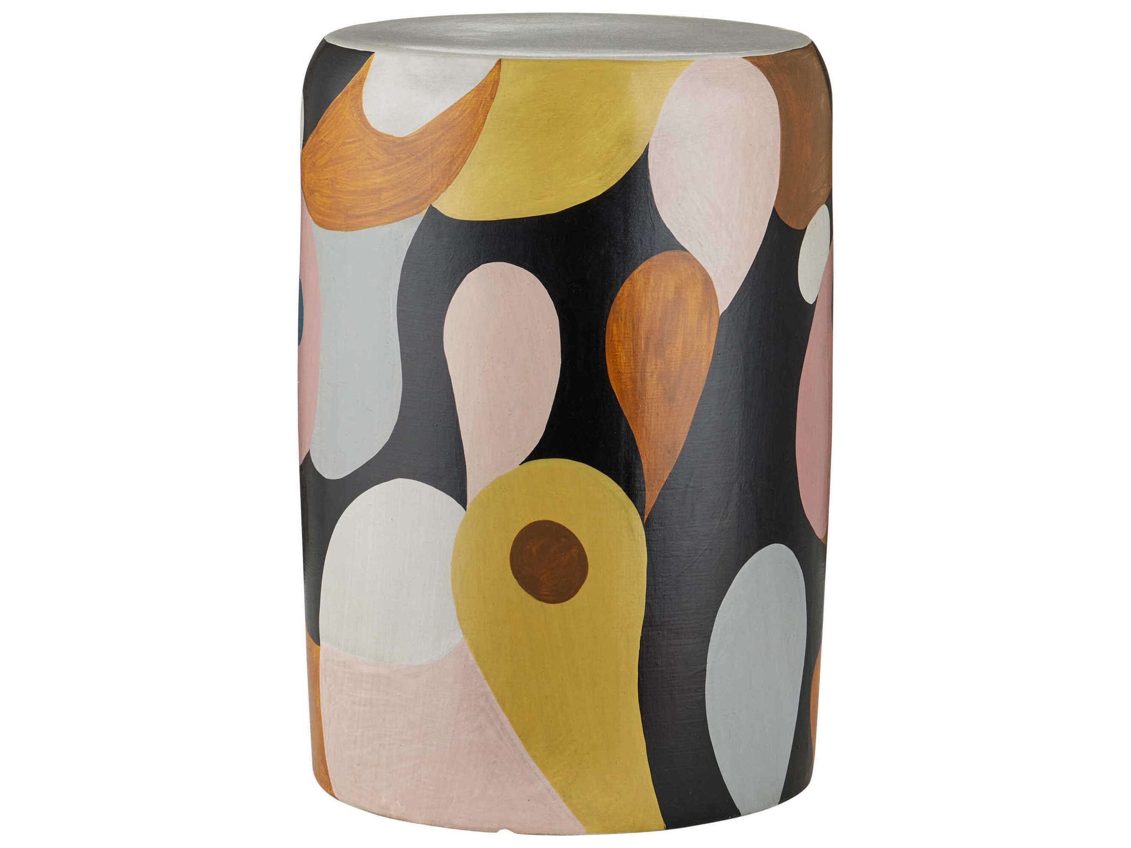 Currey & Company So Nouveau 12" Round Stone Multicolor End Table