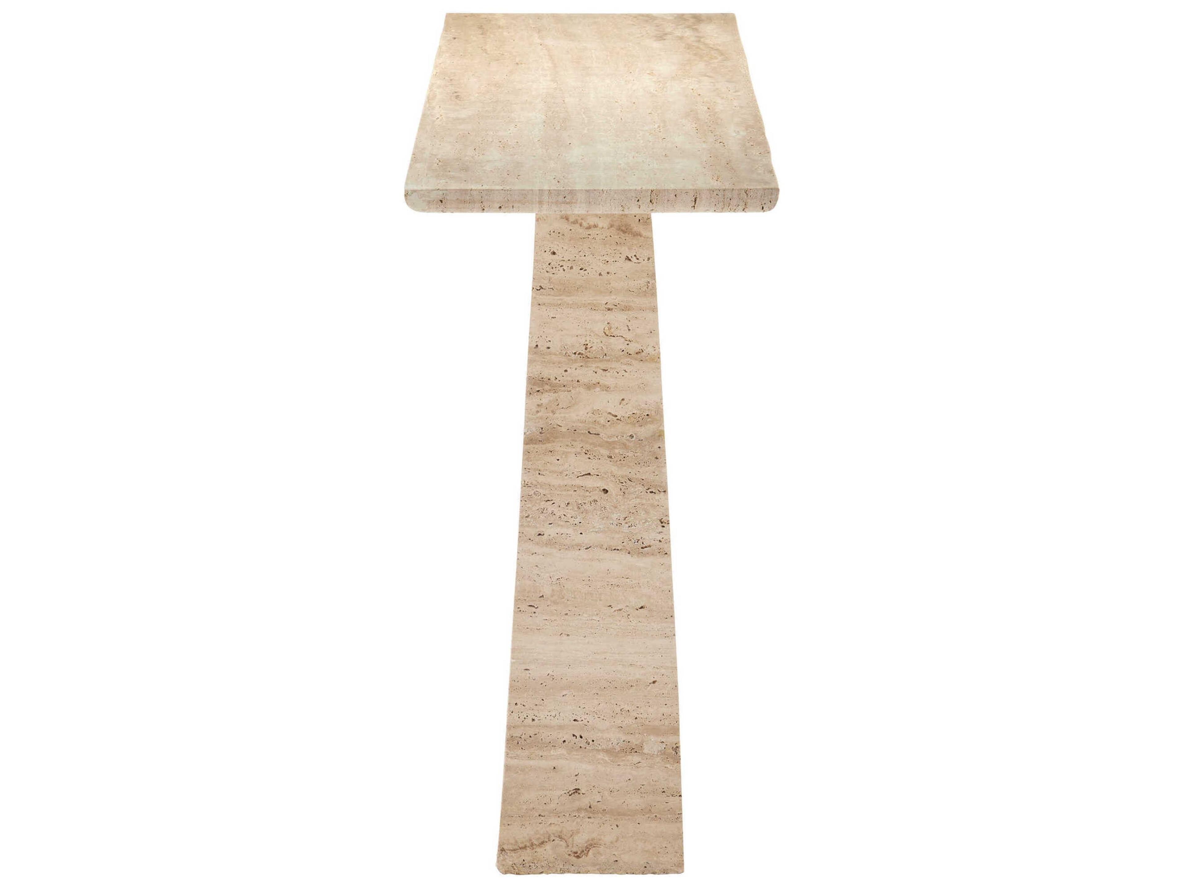 Currey & Company Demi 48" Rectangular Stone Natural Beige Console Table