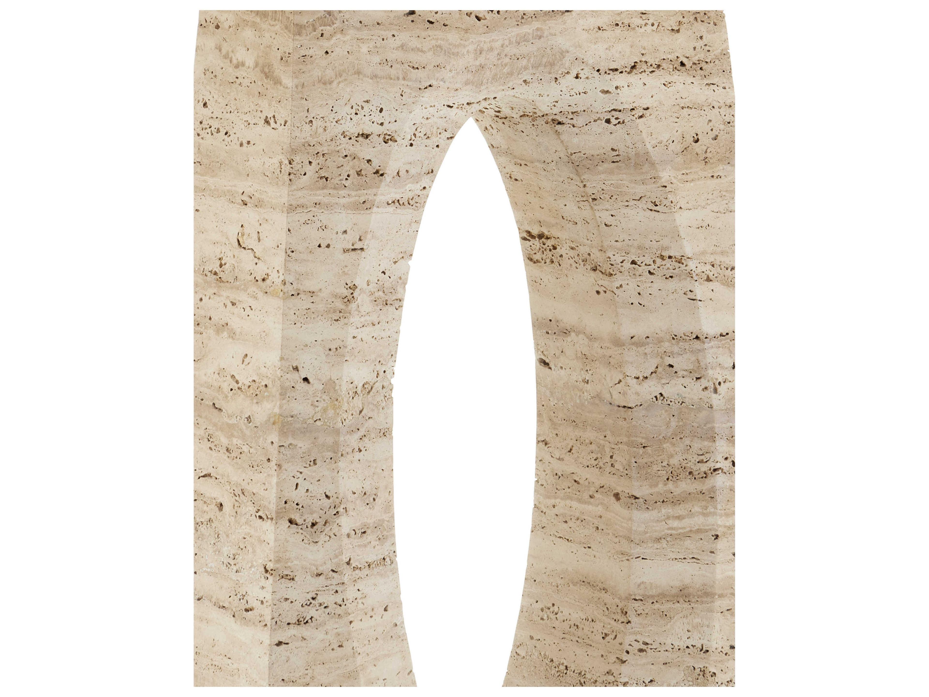 Currey & Company Demi 48" Rectangular Stone Natural Beige Console Table