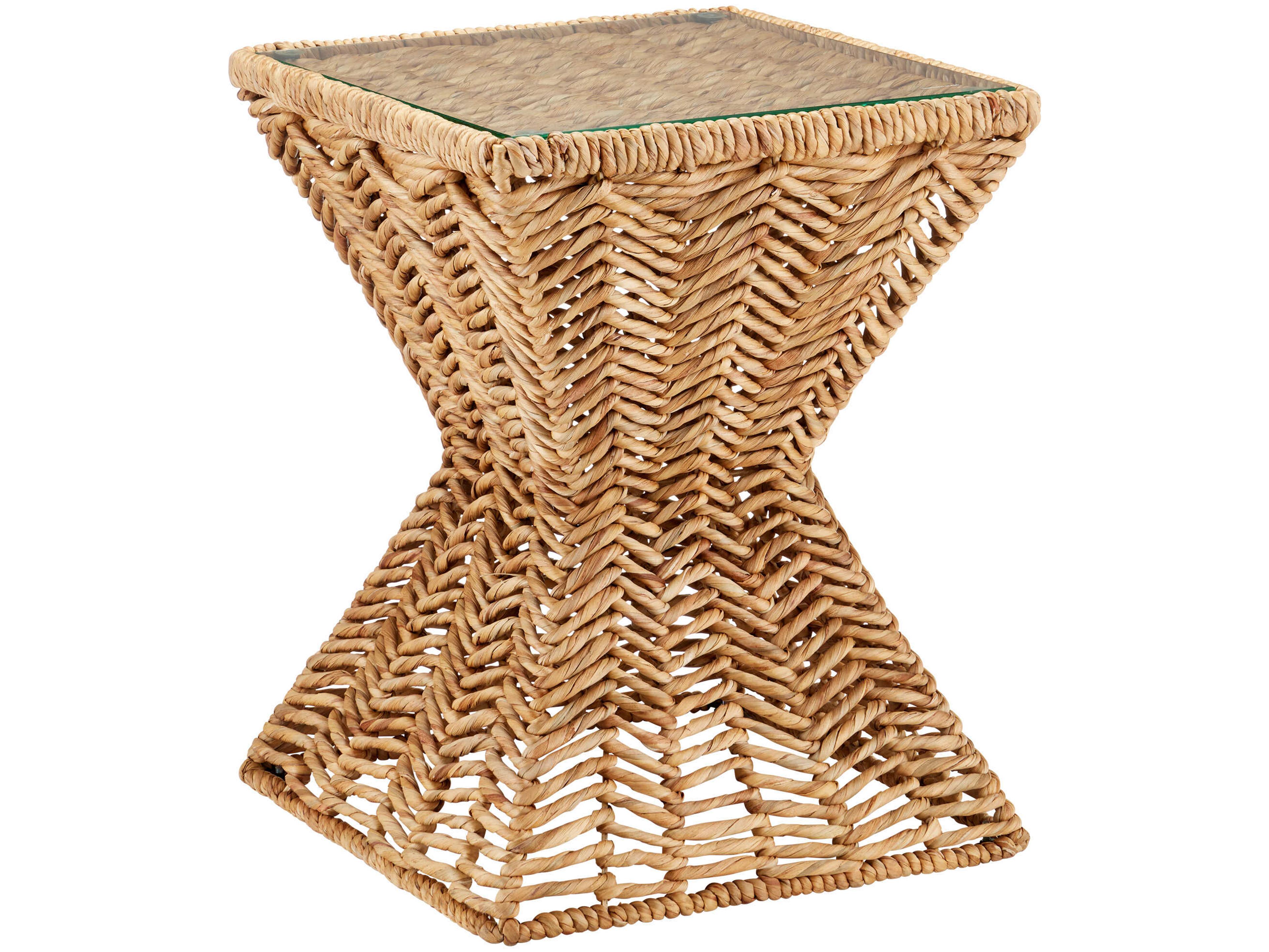 Currey & Company Hadi 18" Square Glass Natural Clear End Table