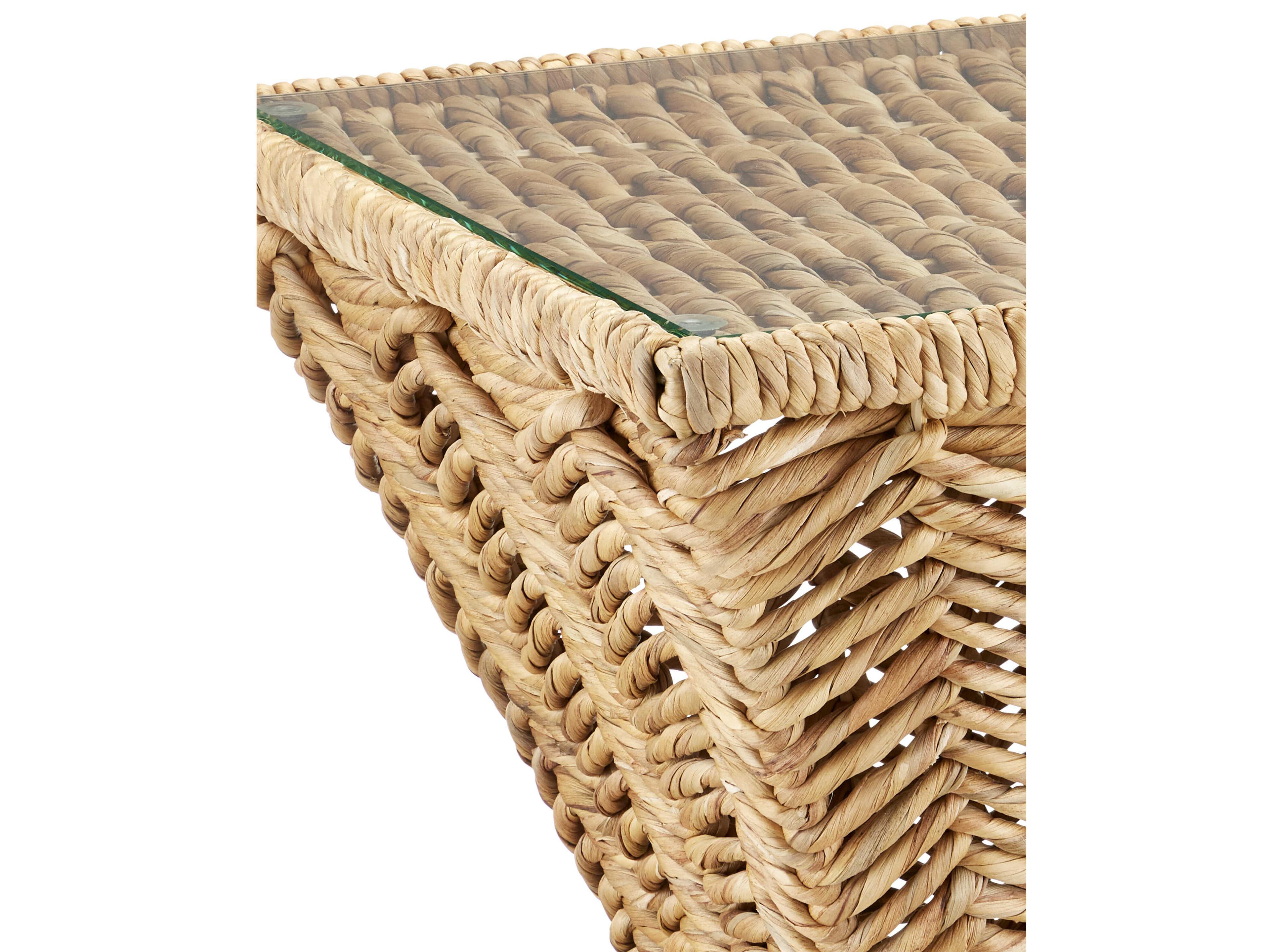 Currey & Company Hadi 18" Square Glass Natural Clear End Table