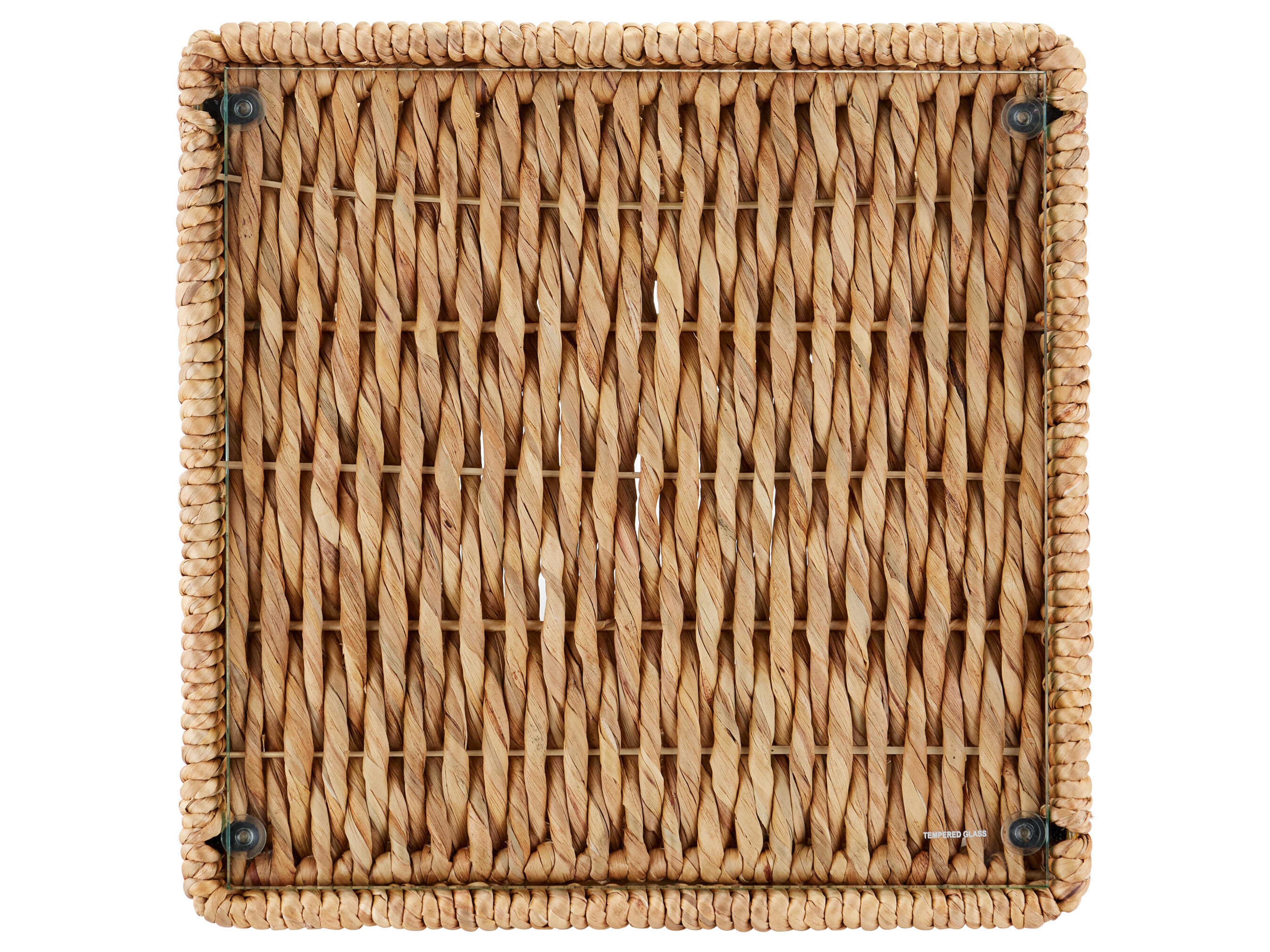 Currey & Company Hadi 18" Square Glass Natural Clear End Table