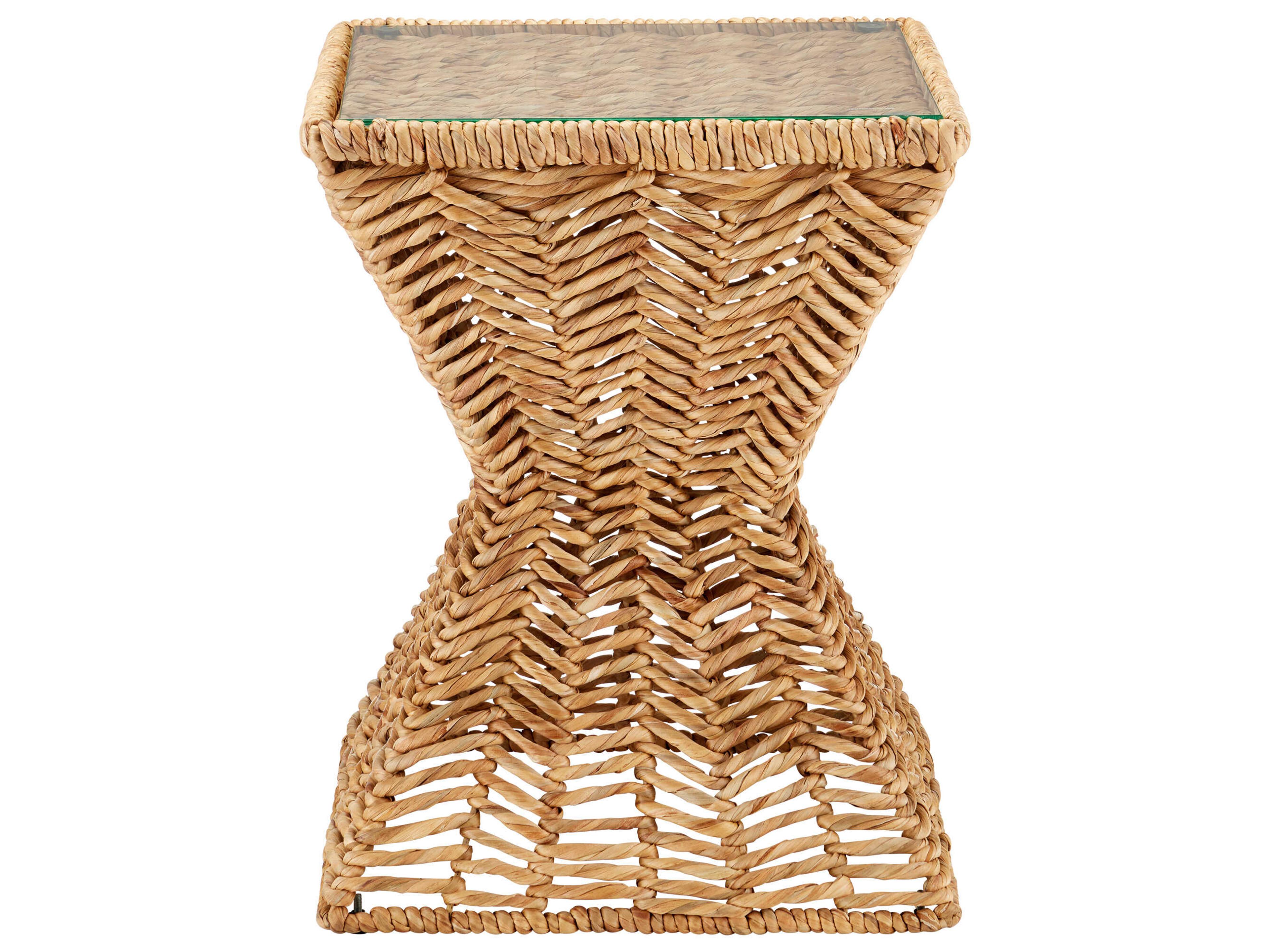 Currey & Company Hadi 18" Square Glass Natural Clear End Table