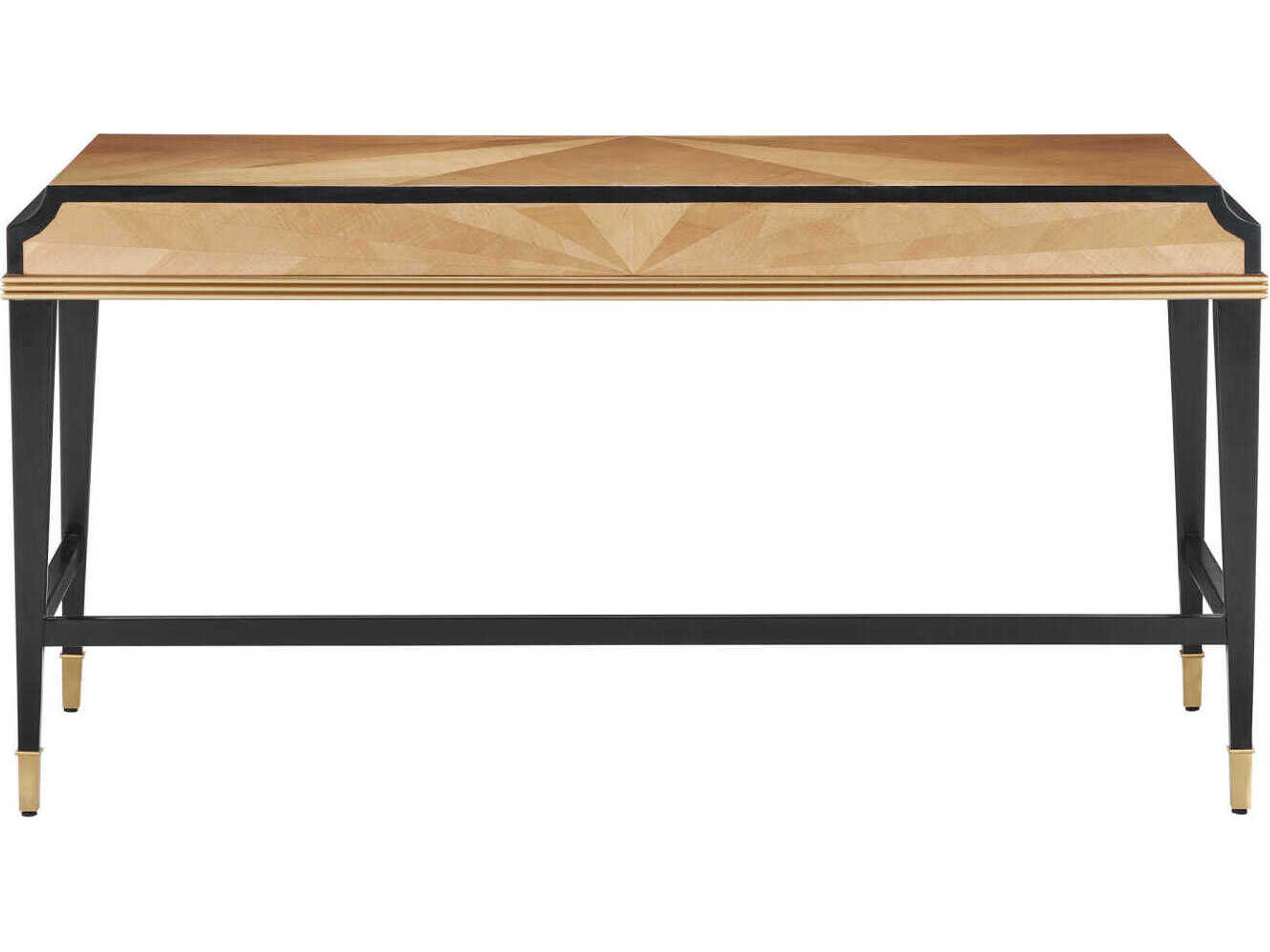 Currey & Company Kallista Taupe Caviar Black Secretary Desk