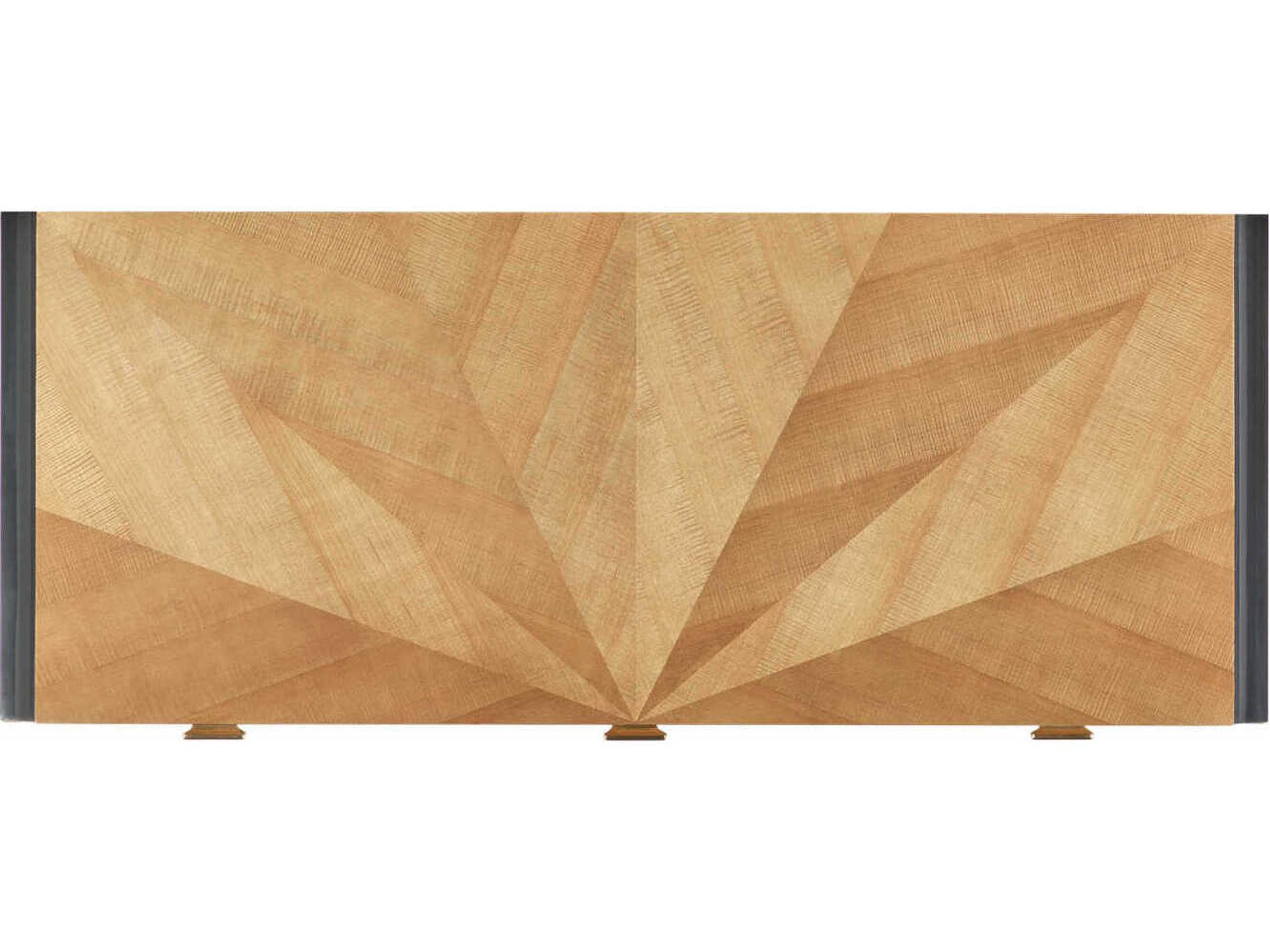 Currey & Company Kallista Taupe Caviar Black Secretary Desk