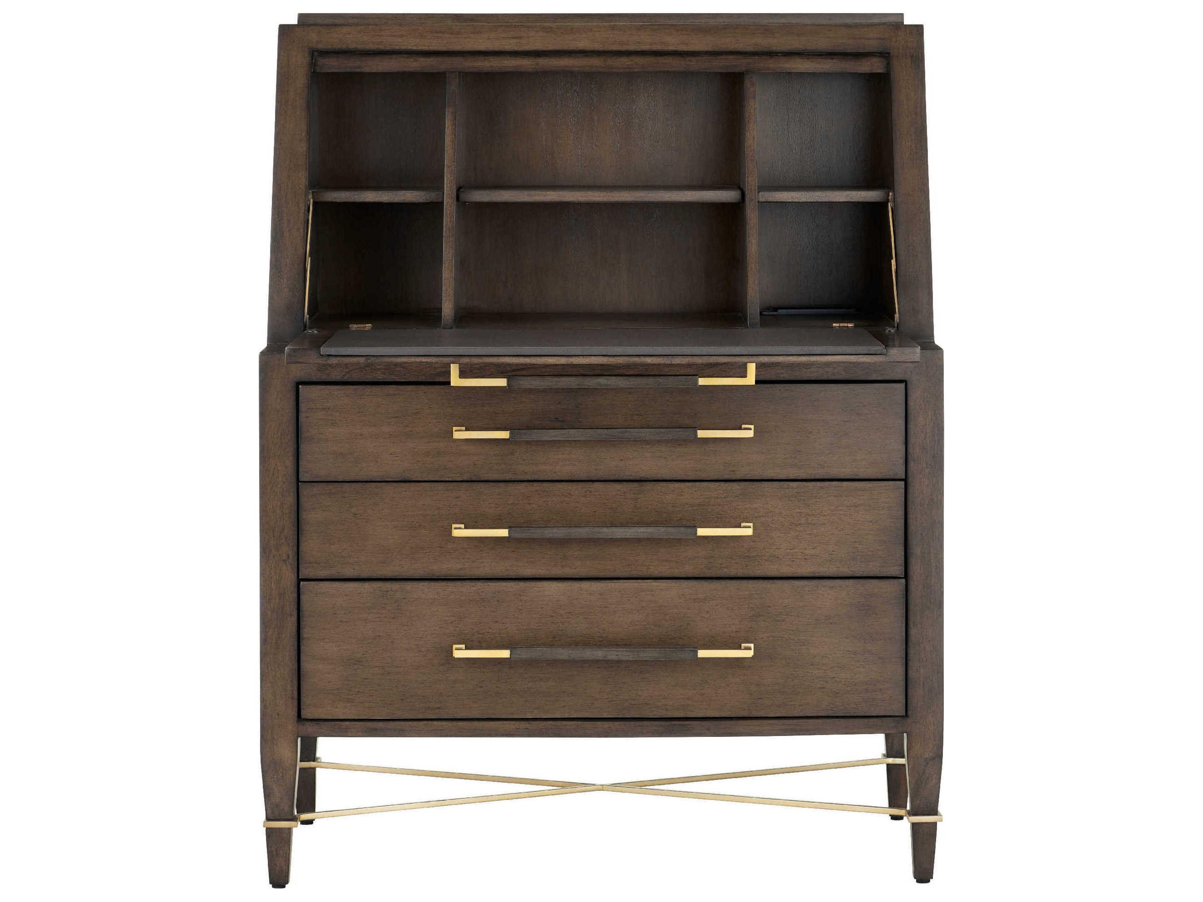 Currey & Company Verona Chanterelle Champagne Cofee Secretary Desk