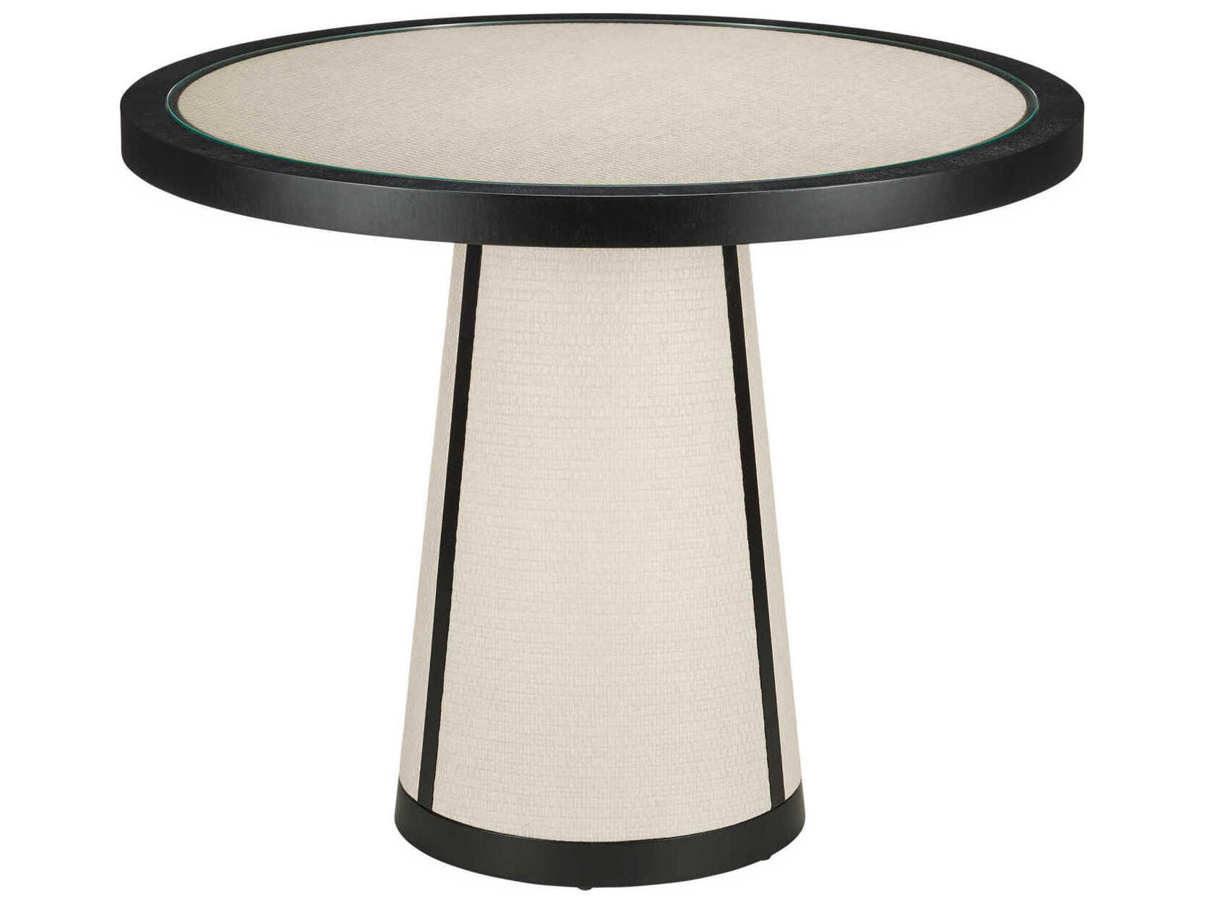 Currey & Company Deanna 38" Round Wood Ivory Black Foyer Table
