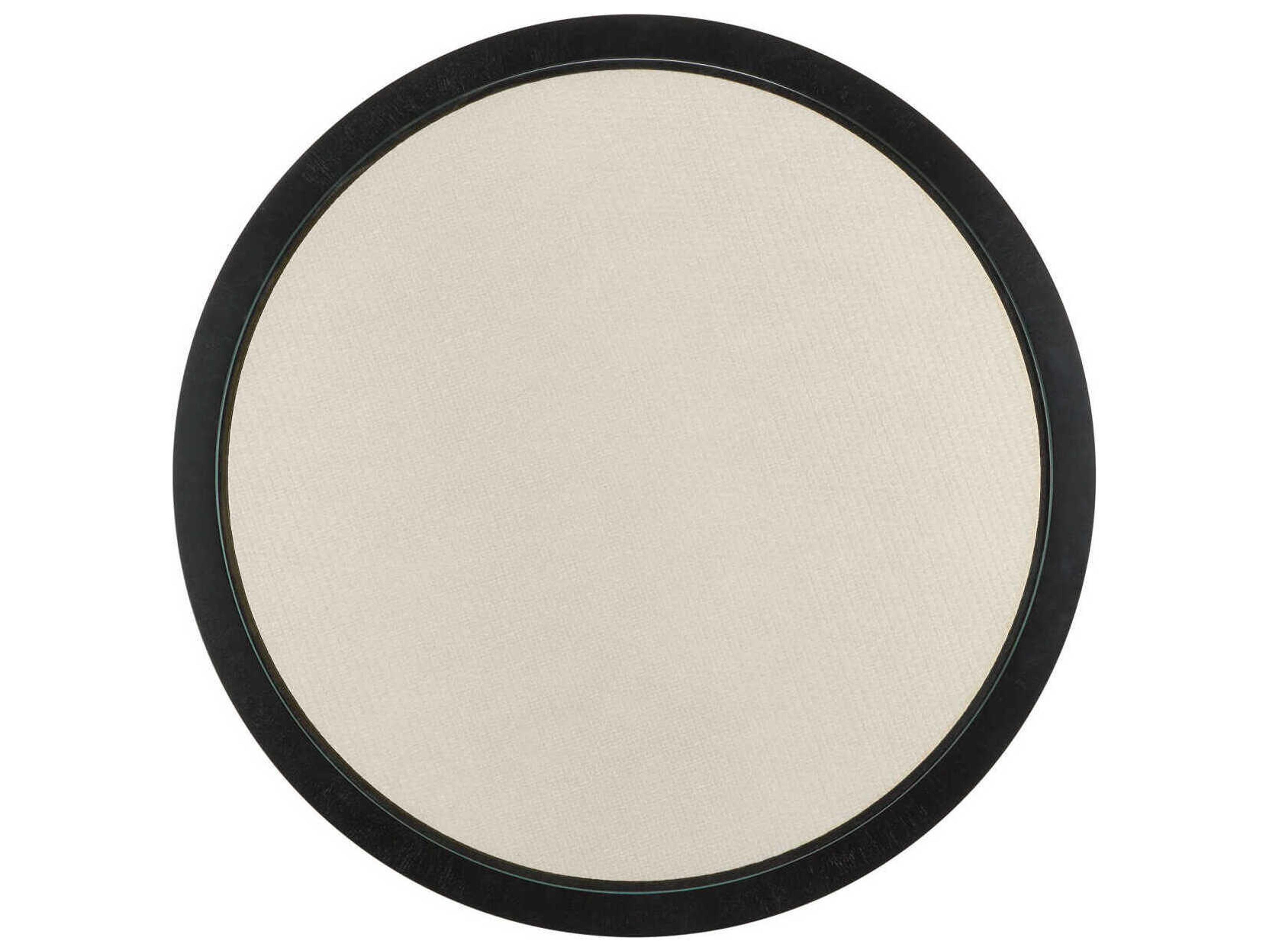 Currey & Company Deanna 38" Round Wood Ivory Black Foyer Table