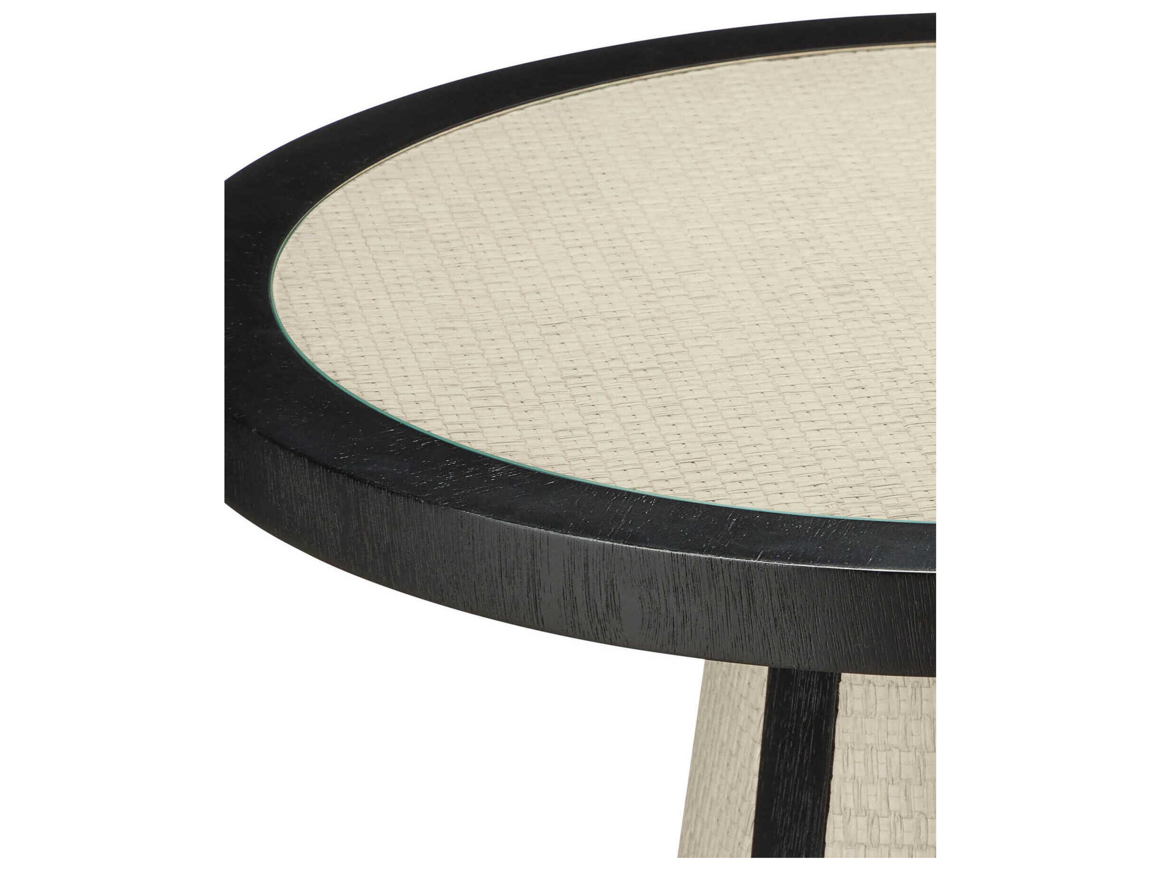 Currey & Company Deanna 22" Round Wood Ivory Black End Table