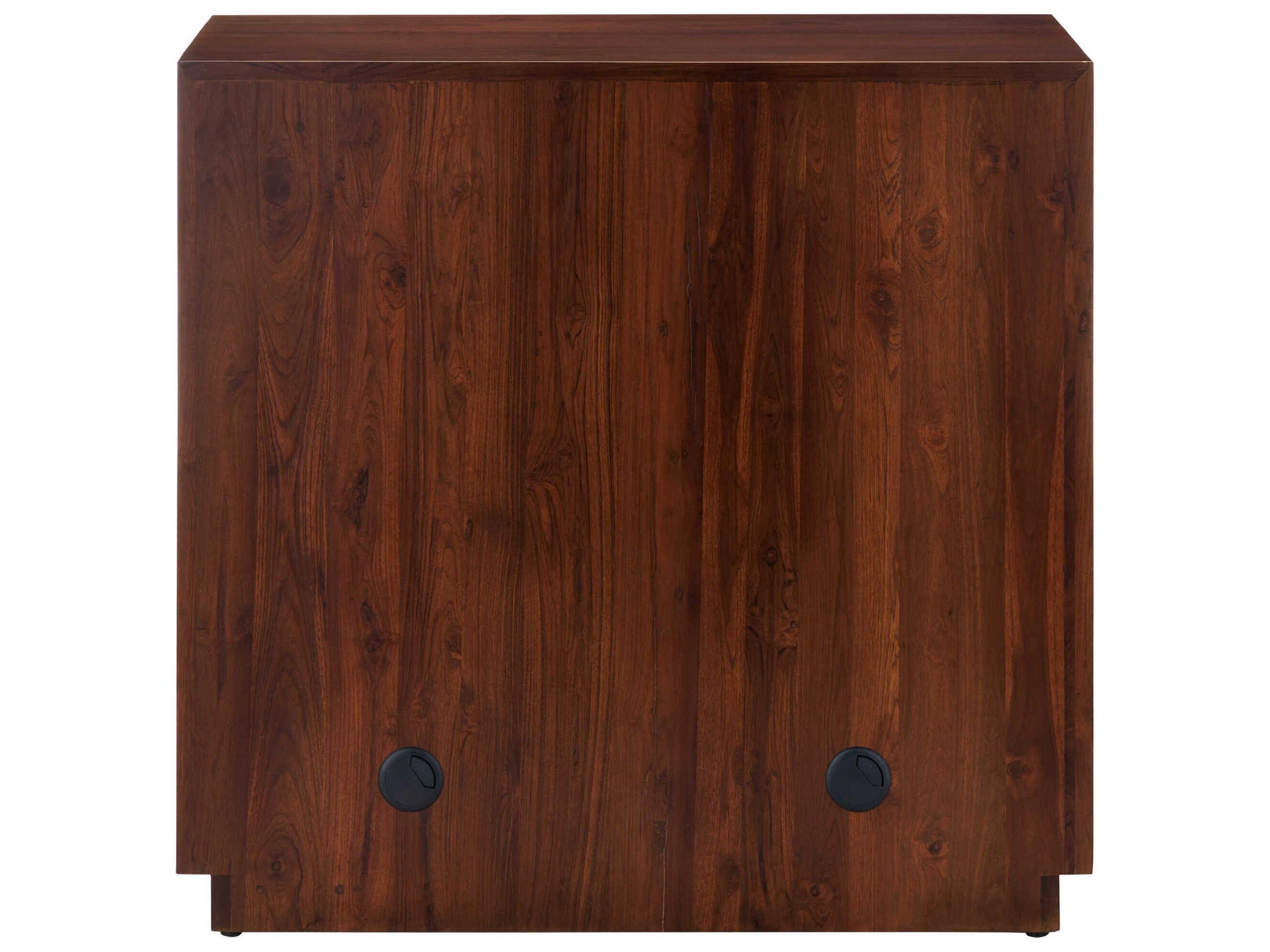 Currey & Company Jardin Walnut Antique Brass Teak Wood Accent Chest