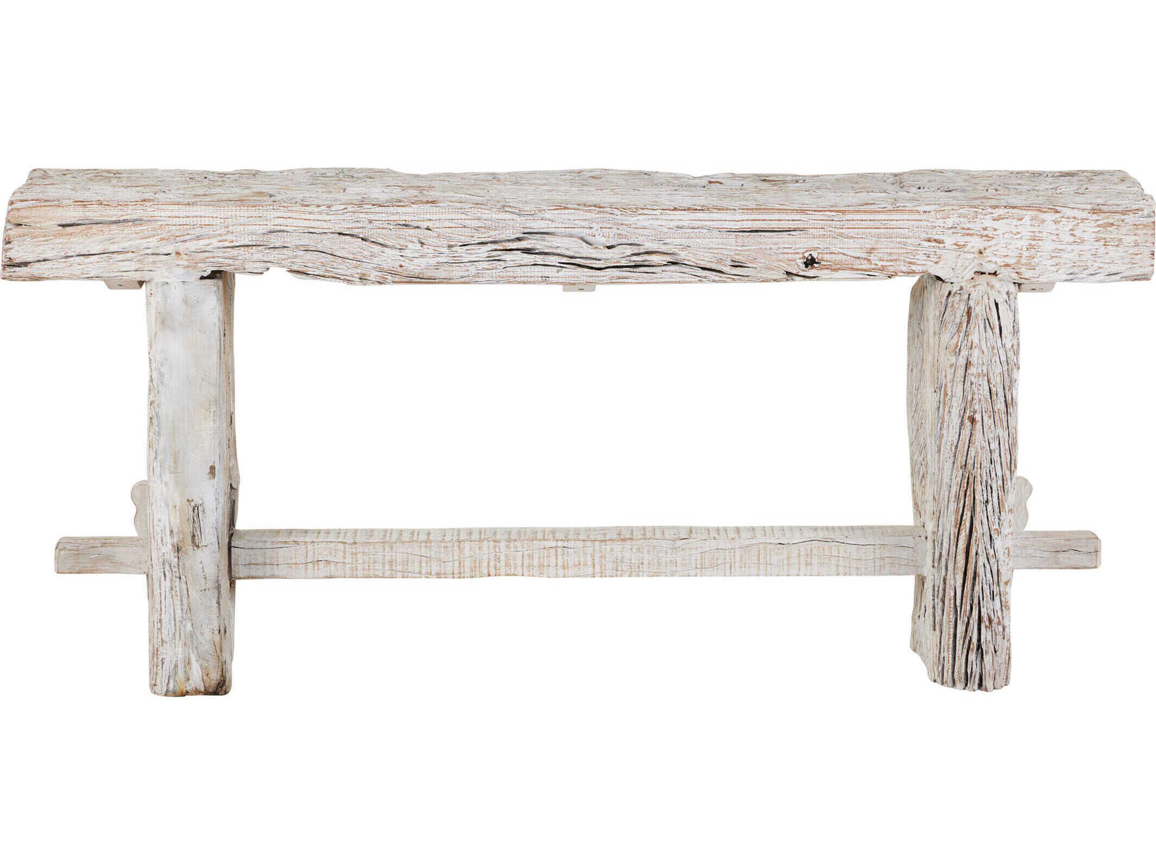 Currey & Company Holland Rectangular Wood Whitewash Console Table