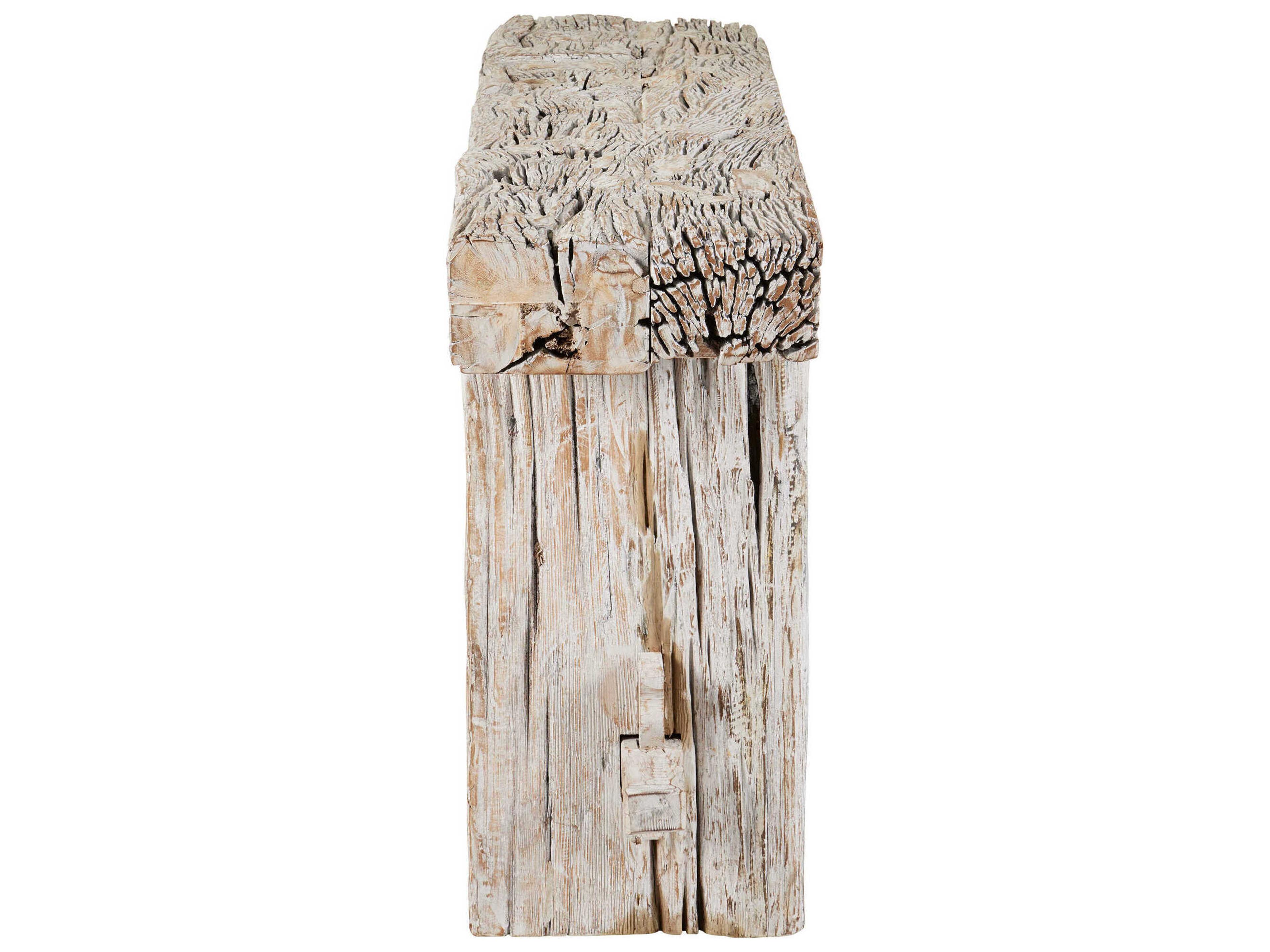 Currey & Company Holland Rectangular Wood Whitewash Console Table