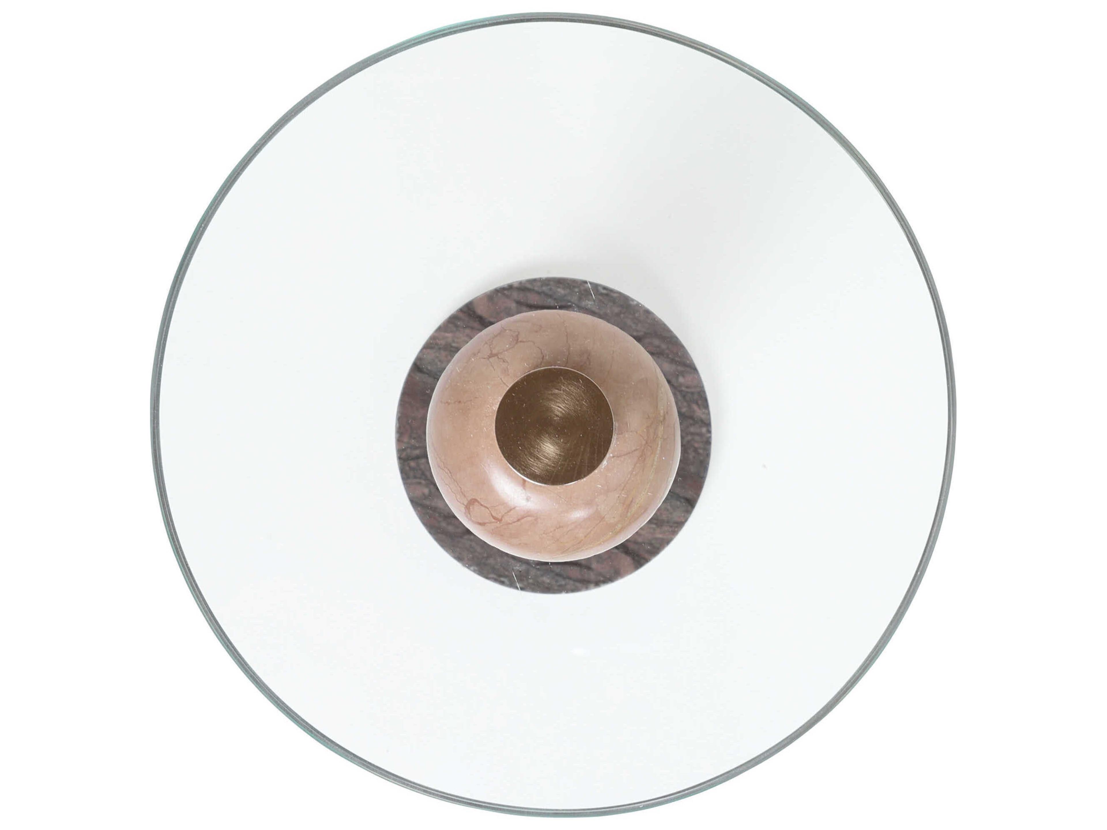 Currey & Company Moreno Round Glass Natural Brass Clear End Table