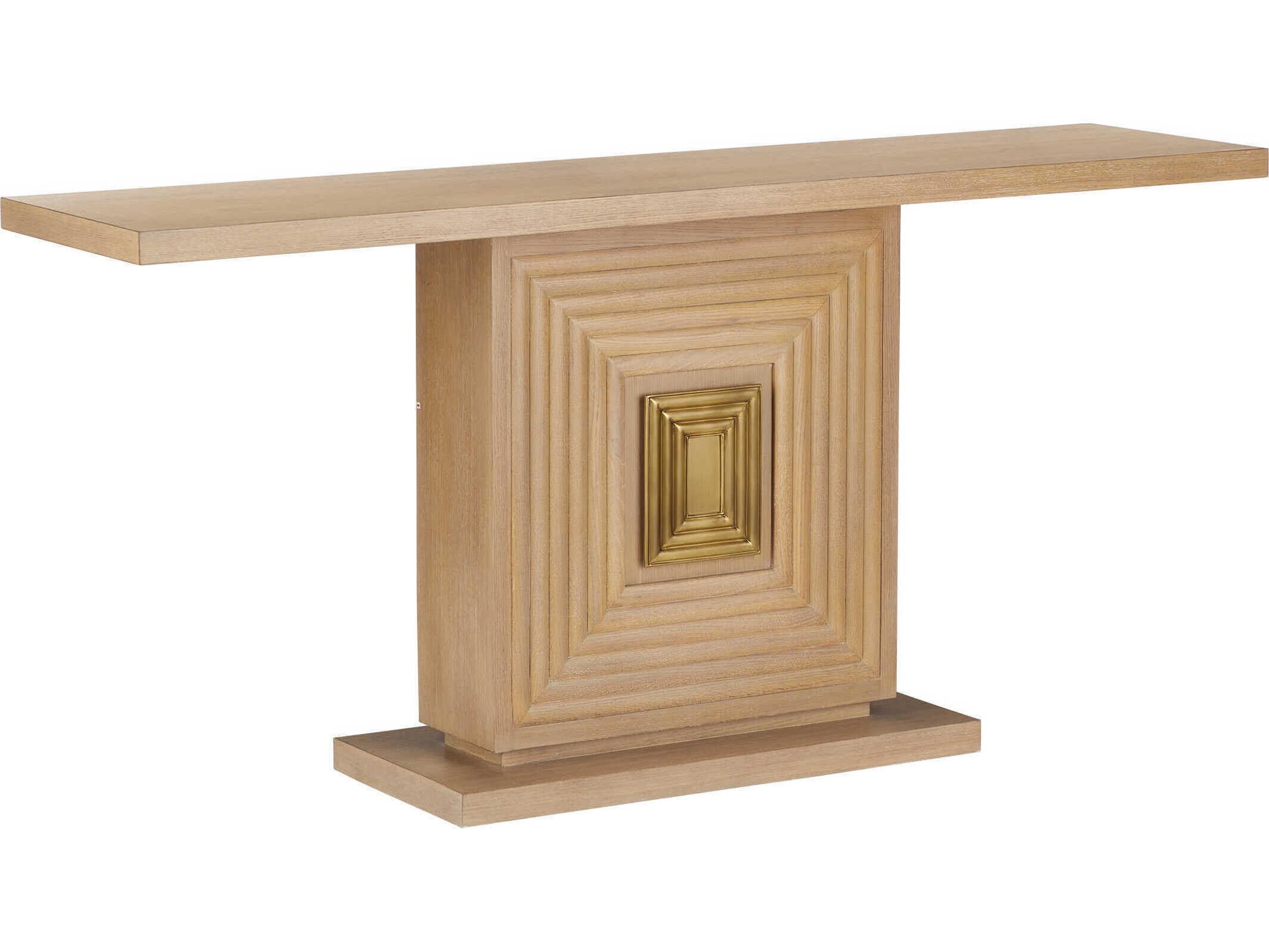 Morombe Rectangular Wood Washed Oak Console Table