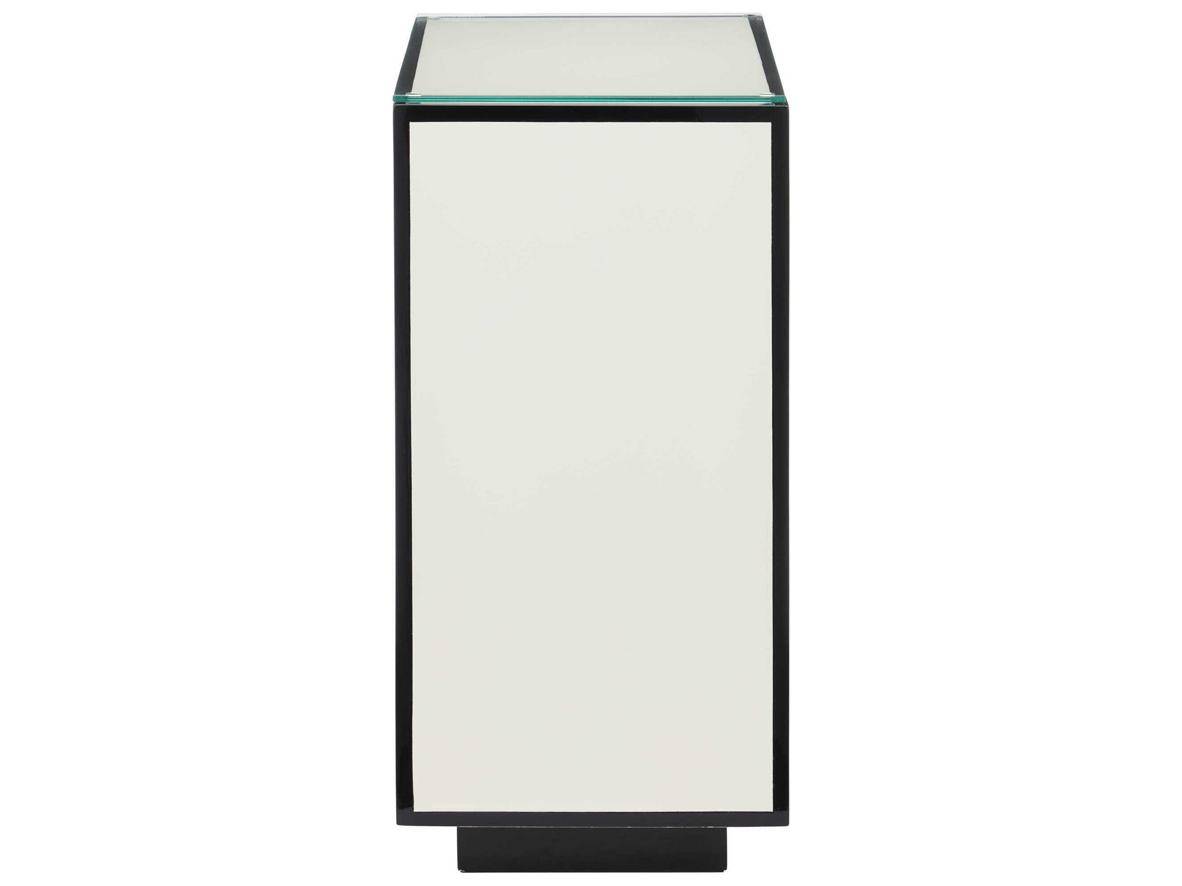 Currey & Company Rectangular Glass Polished Ivory End Table