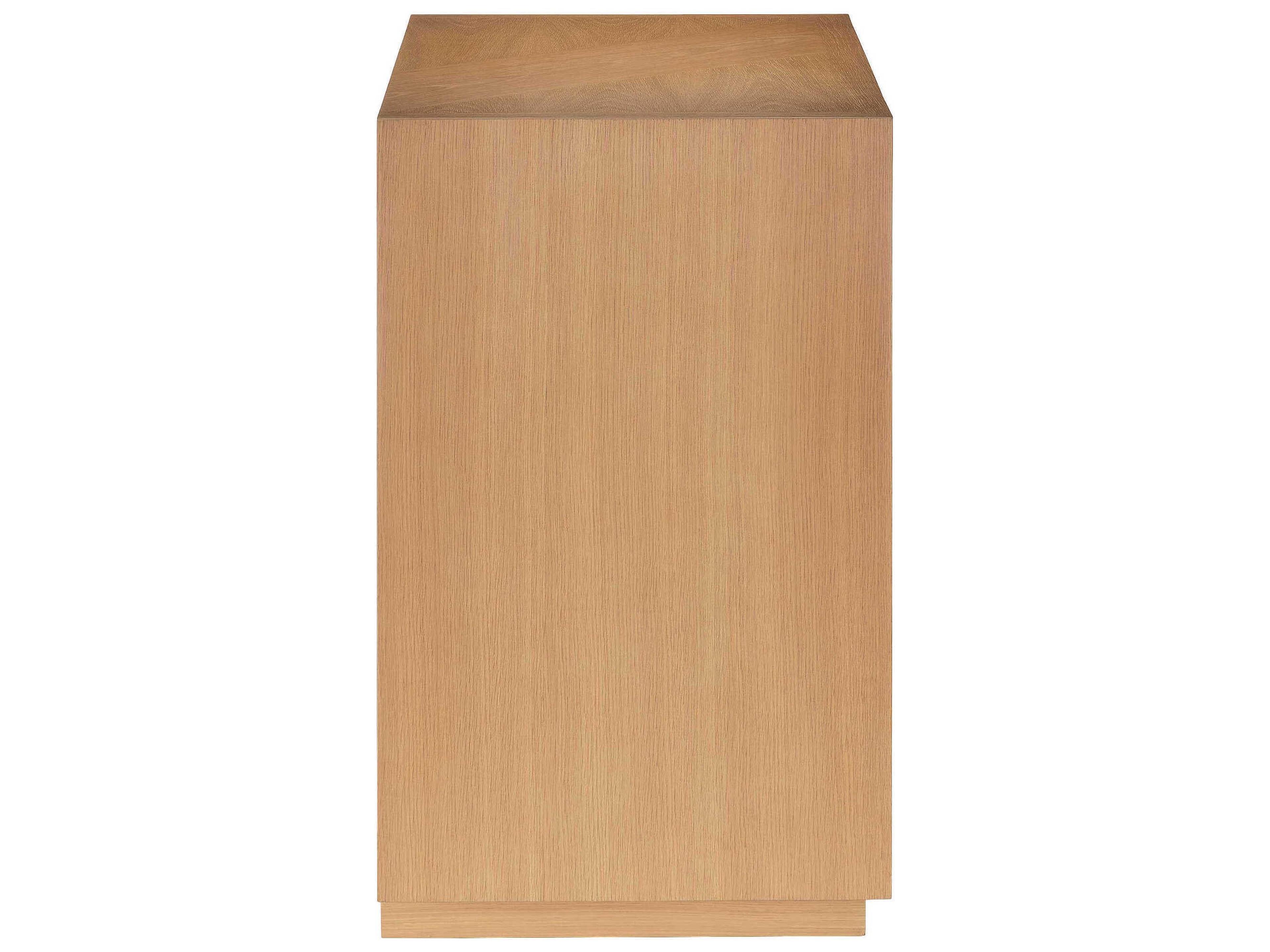 Currey & Company Margot 3-Drawers Oak Wood Nightstand