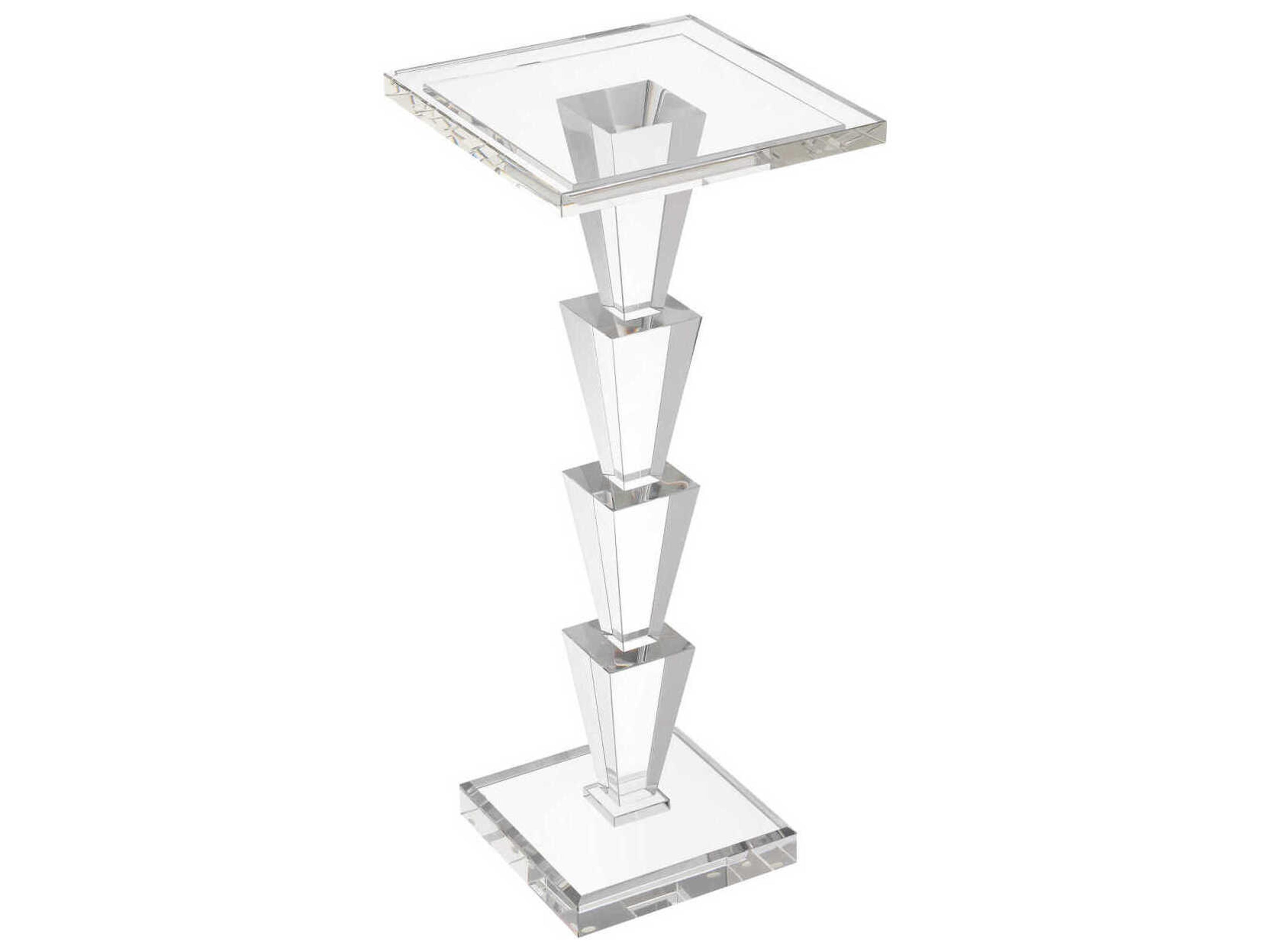 Currey & Company Tiana Square Clear End Table