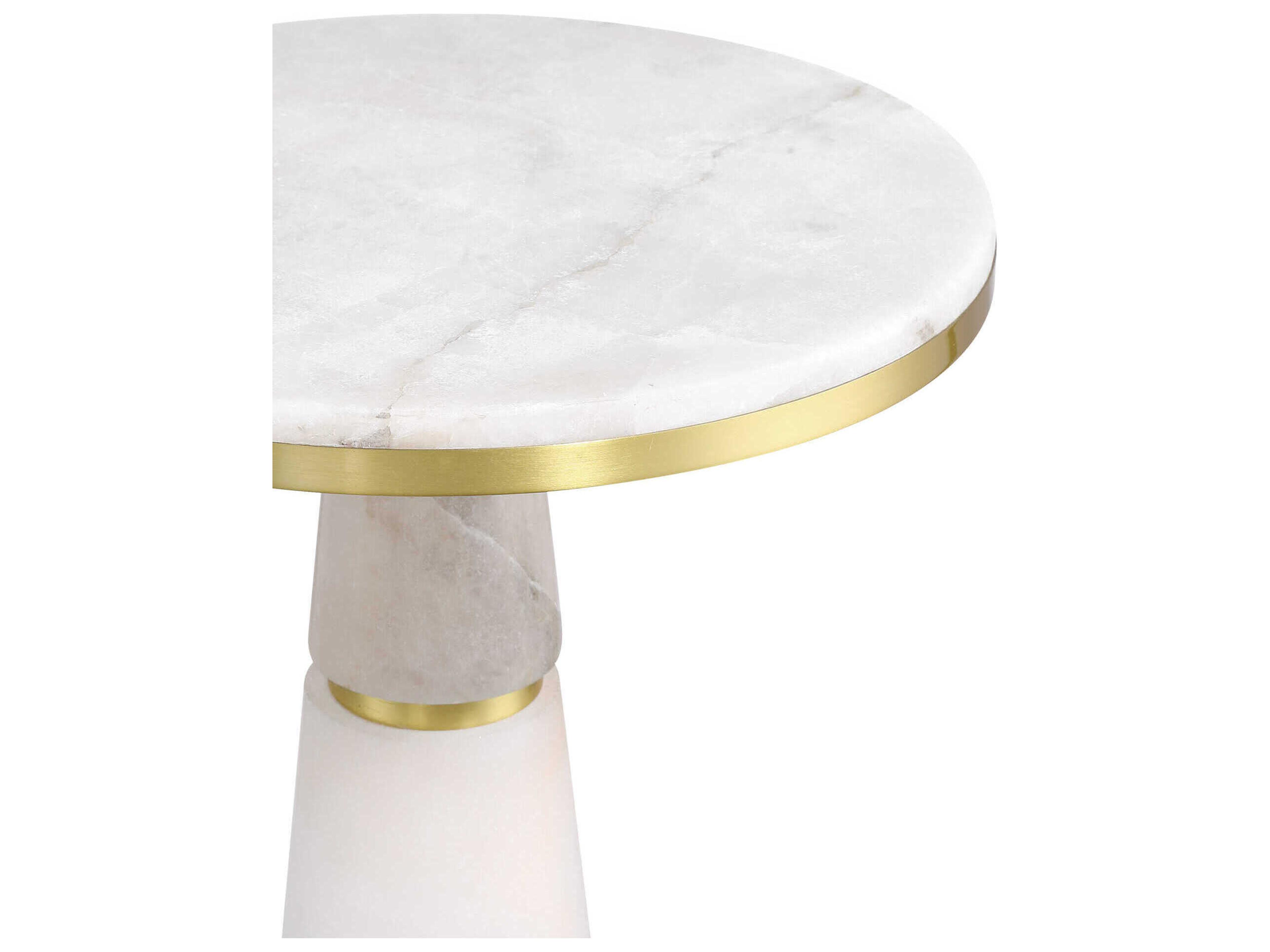 Currey & Company Eleanora Round Stone Natural Brass End Table