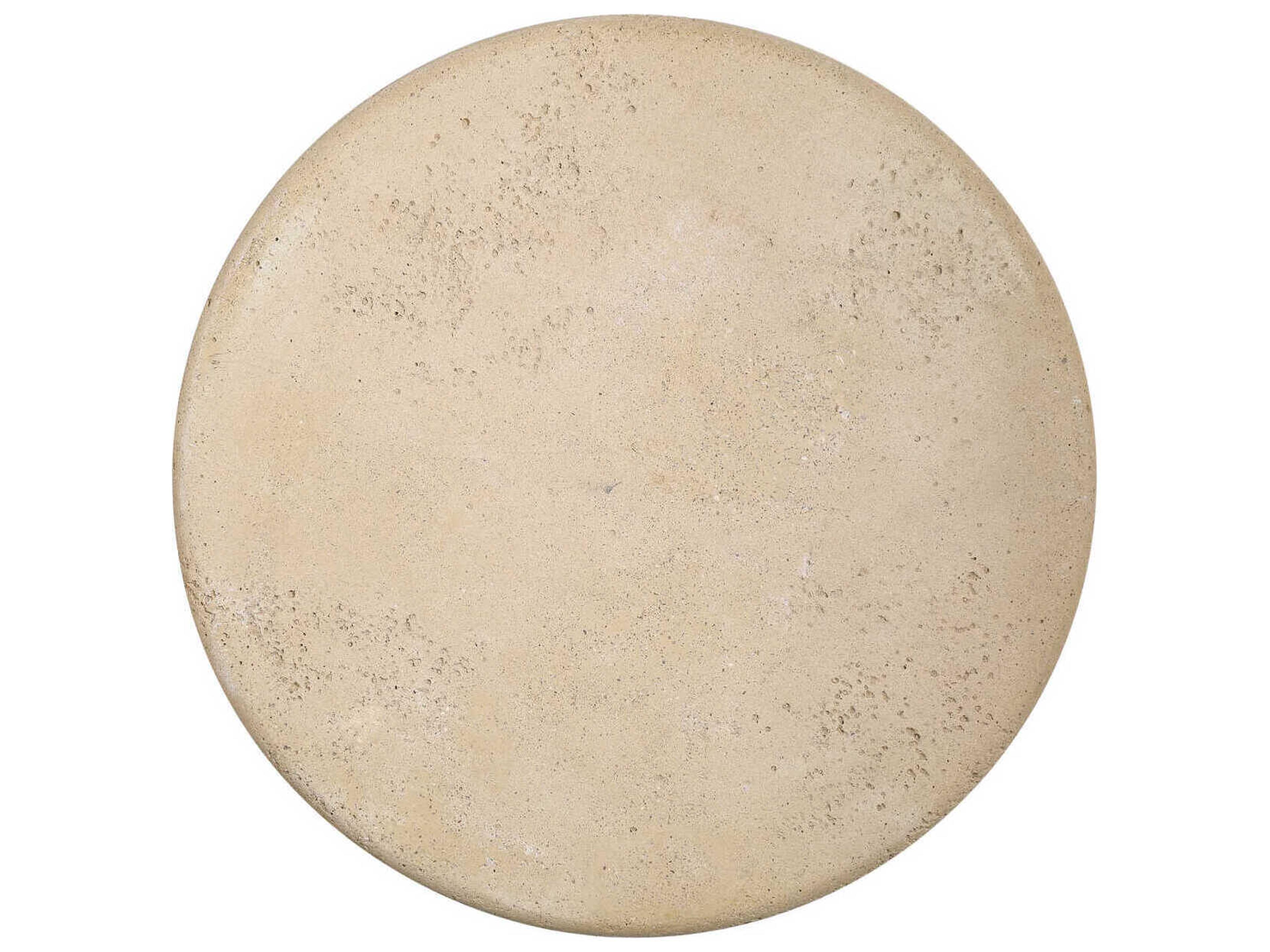 Currey & Company Rollins Round Concrete Beige End Table