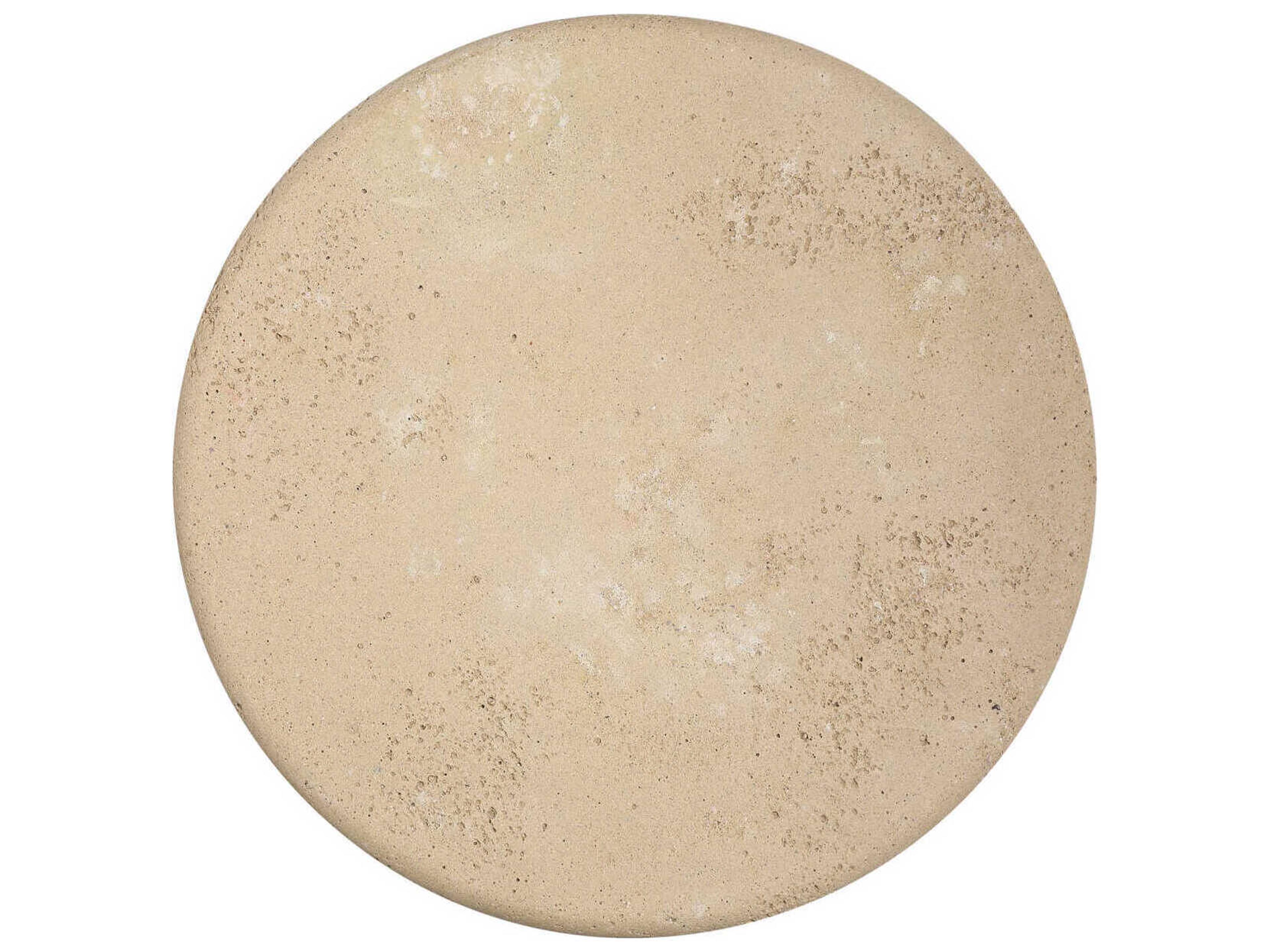Currey & Company Rocco Round Concrete Beige End Table
